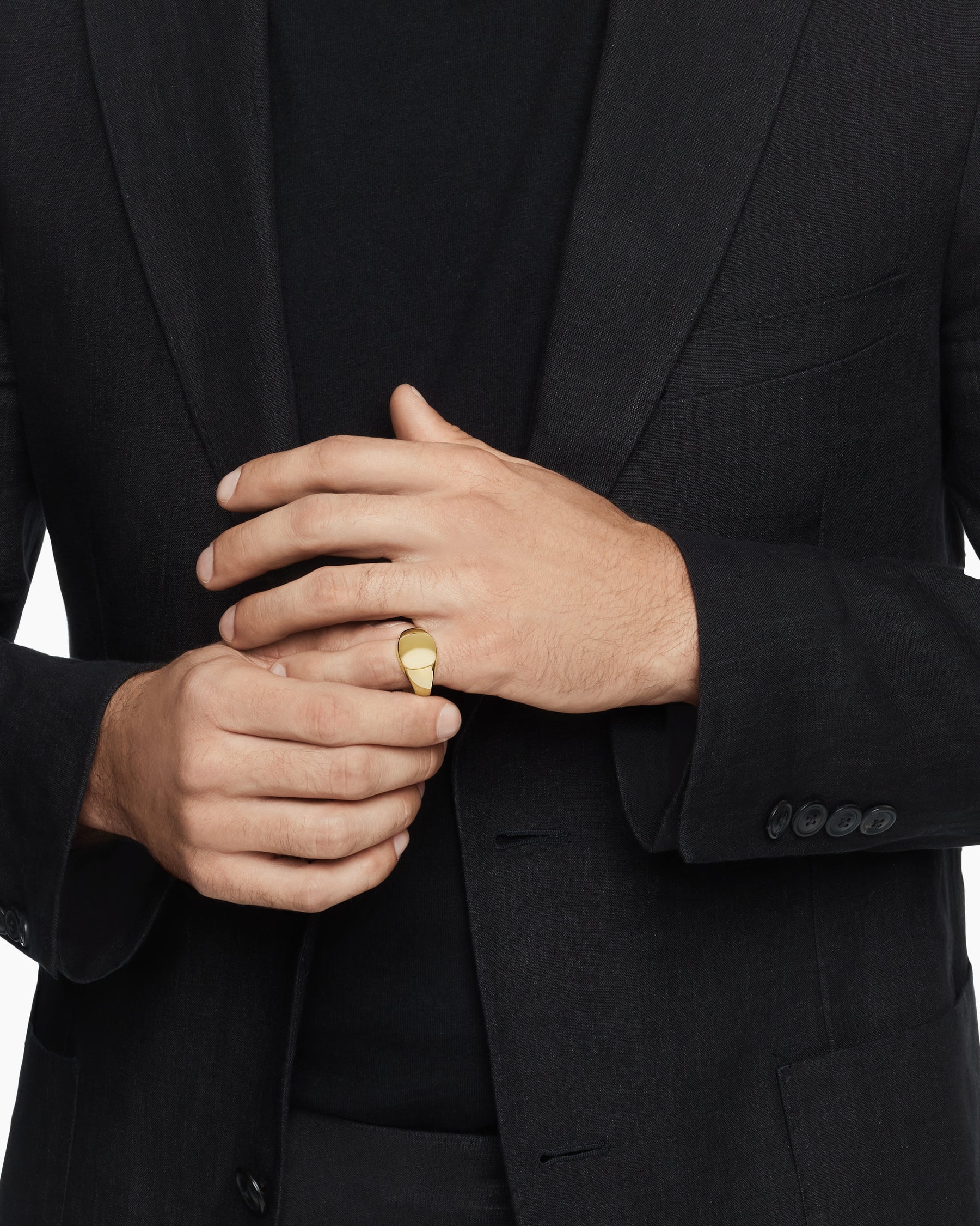 Alternative view of Streamline Pinky Ring in 18K Yellow Gold, 14mm