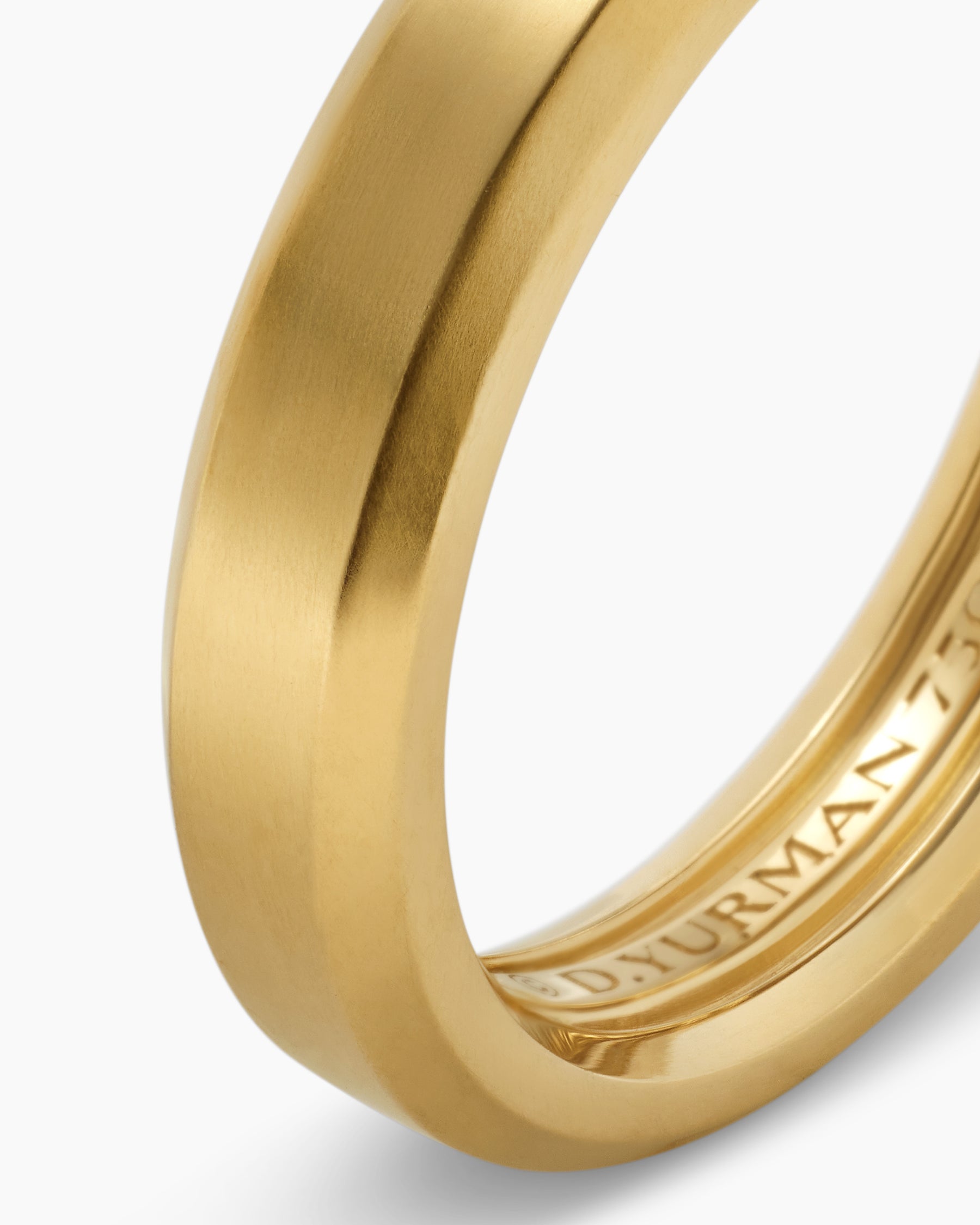 Beveled Band Ring in 18K Yellow Gold, 4mm - Image 6