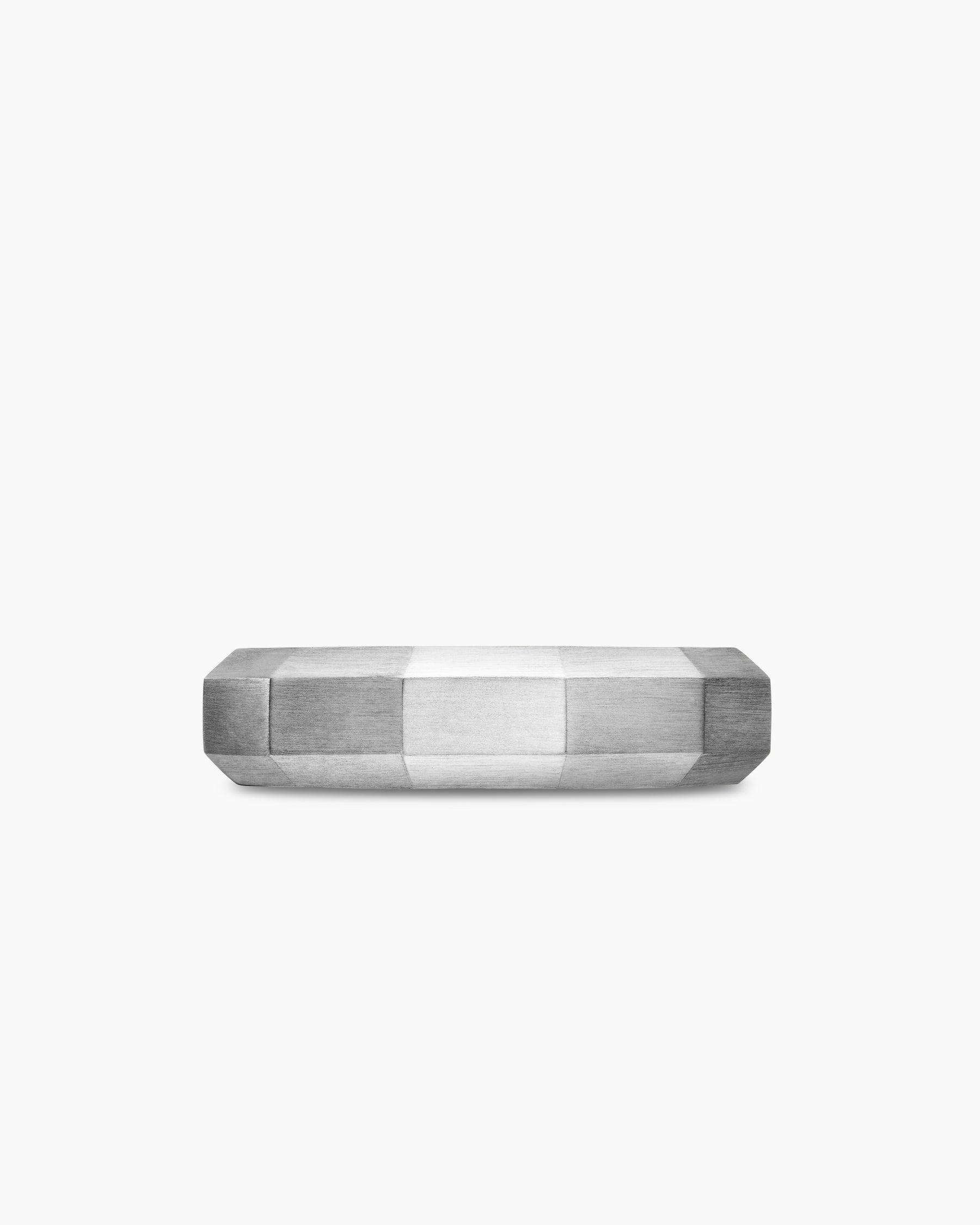 Faceted Band Ring in 18K White Gold, 6mm - Image 4
