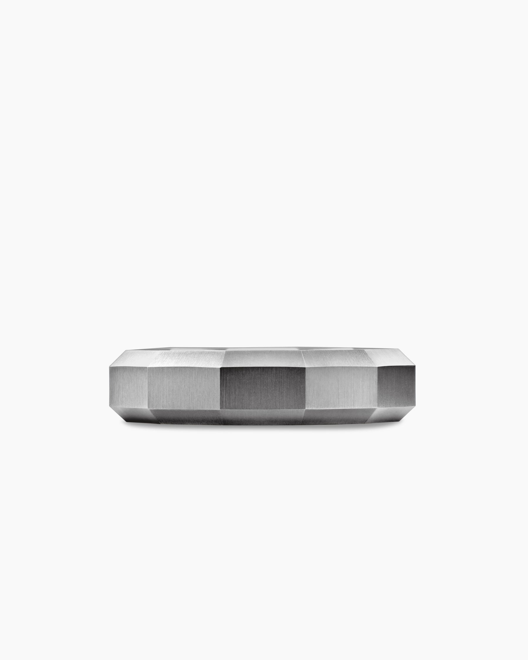 Faceted Band Ring in Grey Titanium, 6mm - Image 4