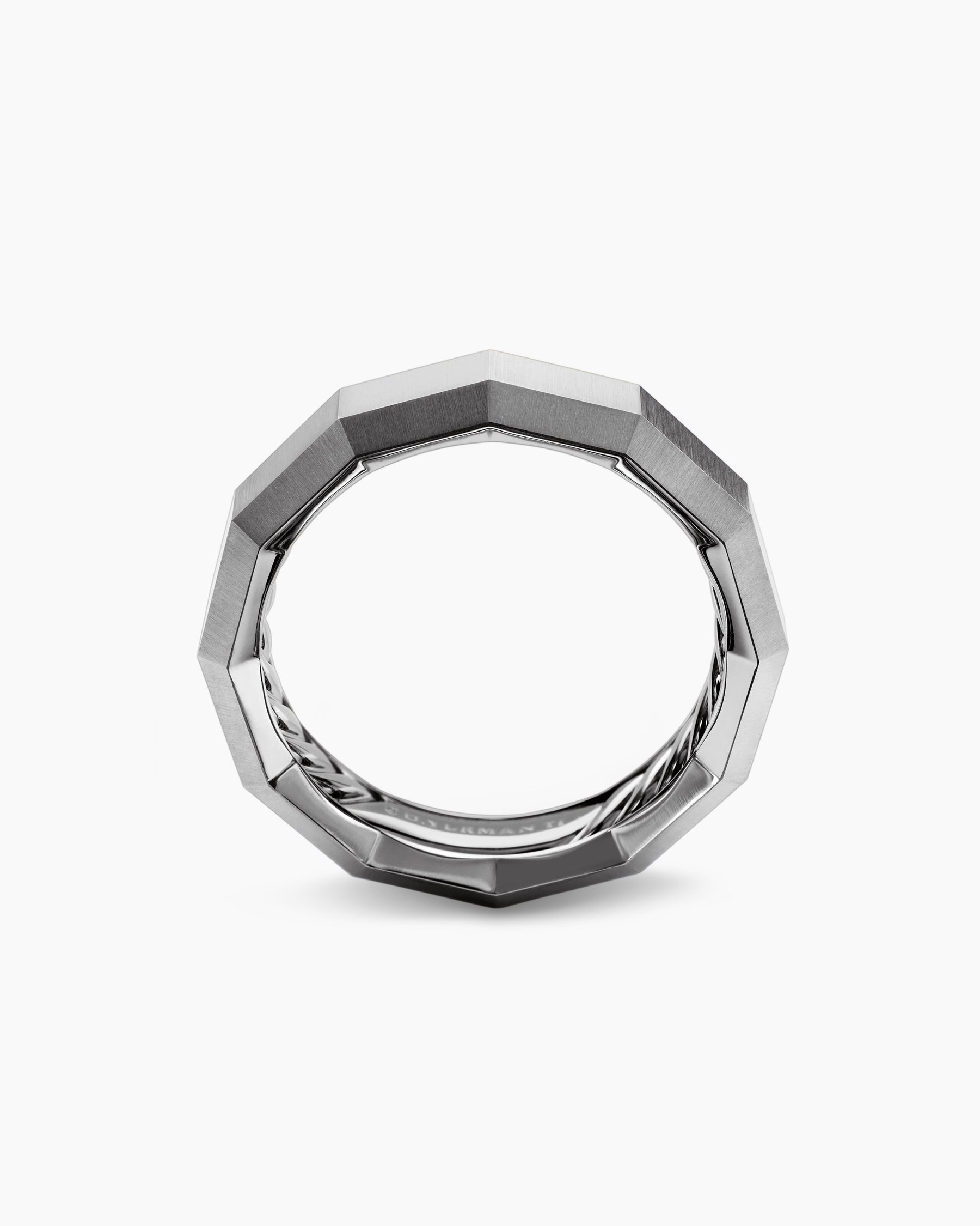 Faceted Band Ring in Grey Titanium, 6mm - Image 5
