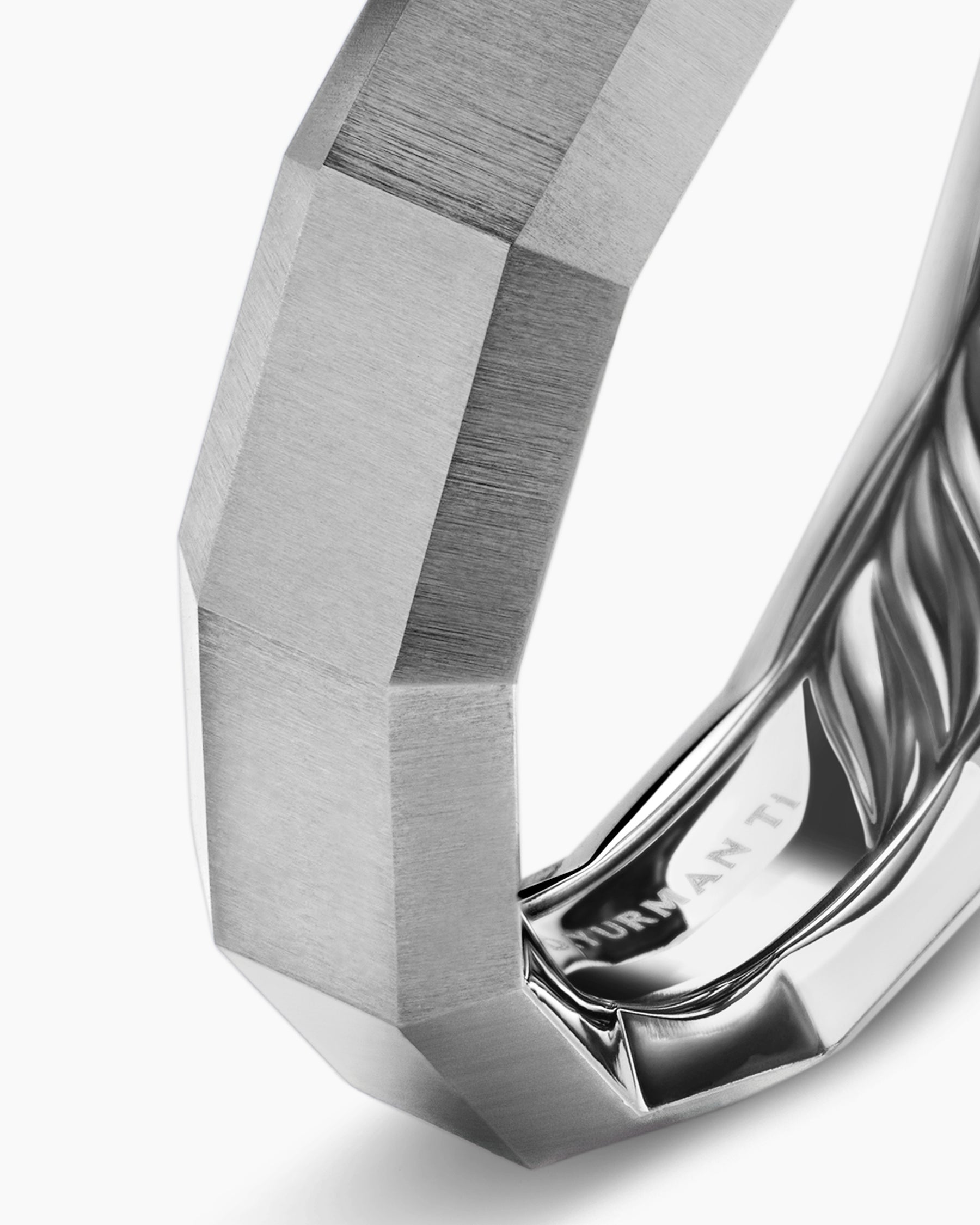 Faceted Band Ring in Grey Titanium, 6mm - Image 6
