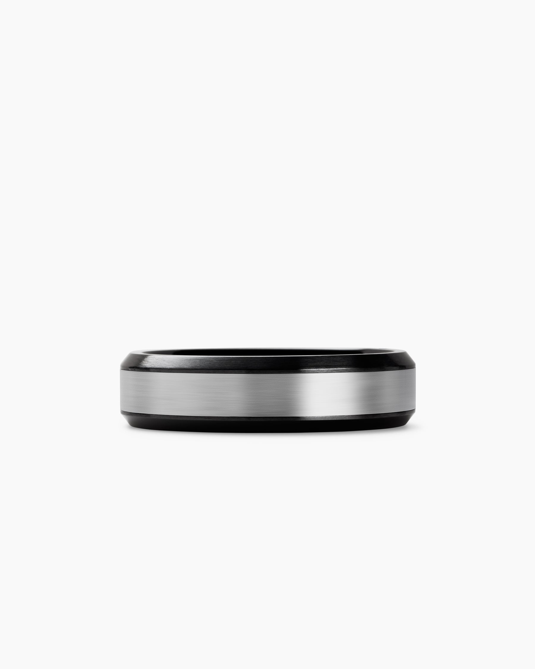 Beveled Band Ring in Black Titanium with Grey Titanium, 6mm - Image 4