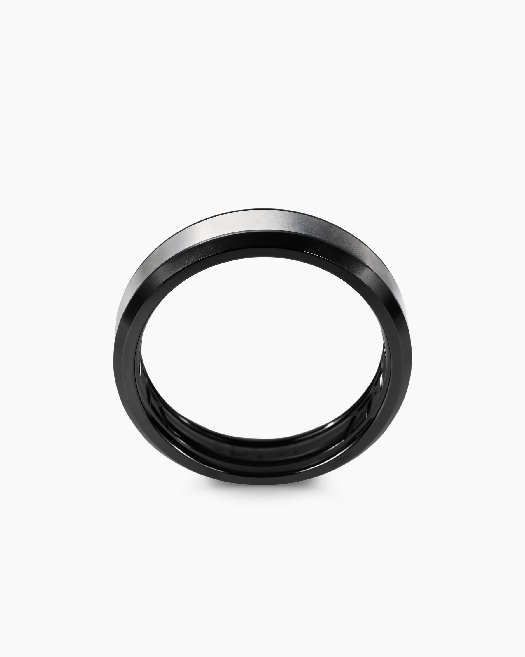 Beveled Band Ring in Black Titanium with Grey Titanium, 6mm - Image 5