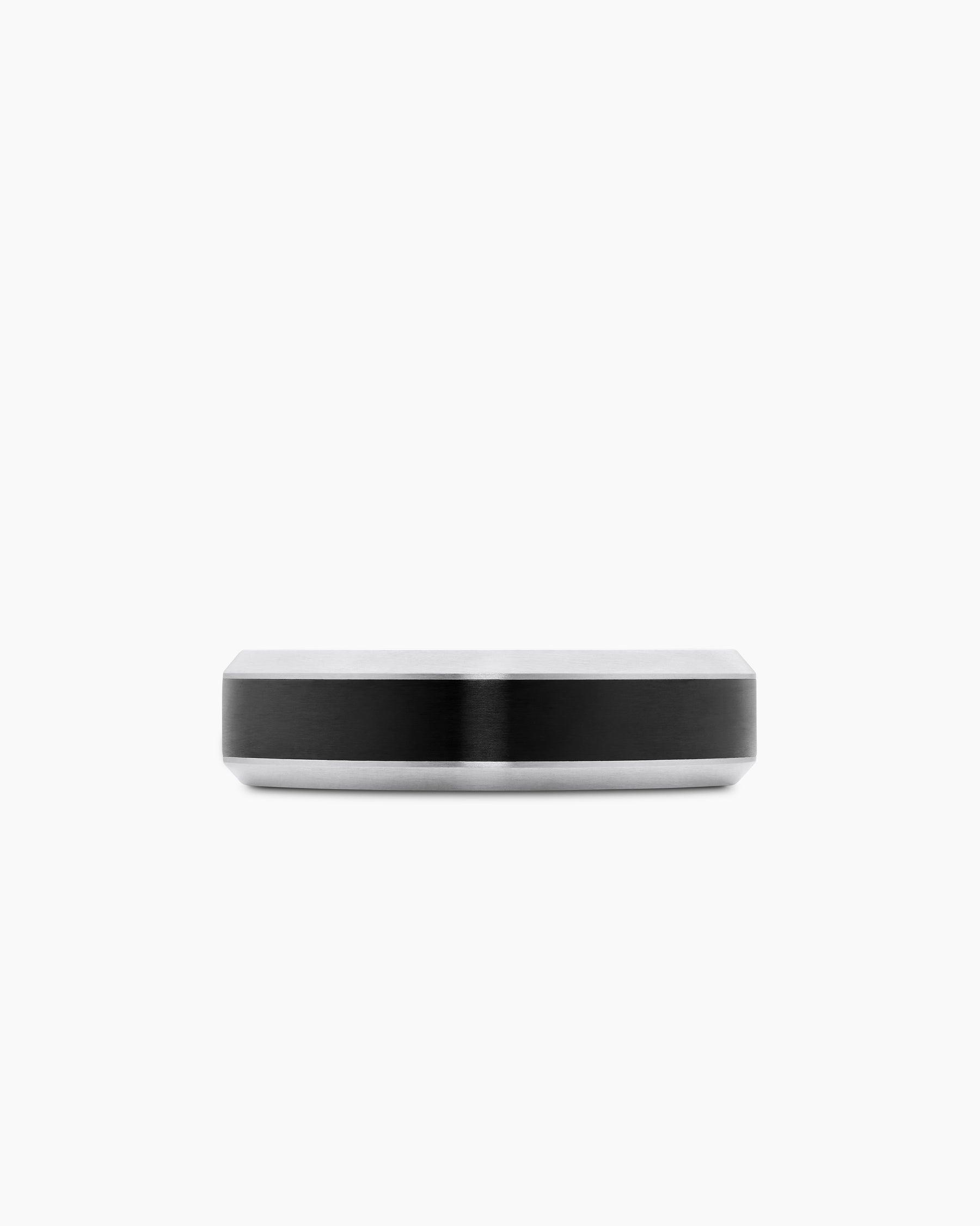 Beveled Band Ring in Grey Titanium with Black Titanium, 6mm - Image 4