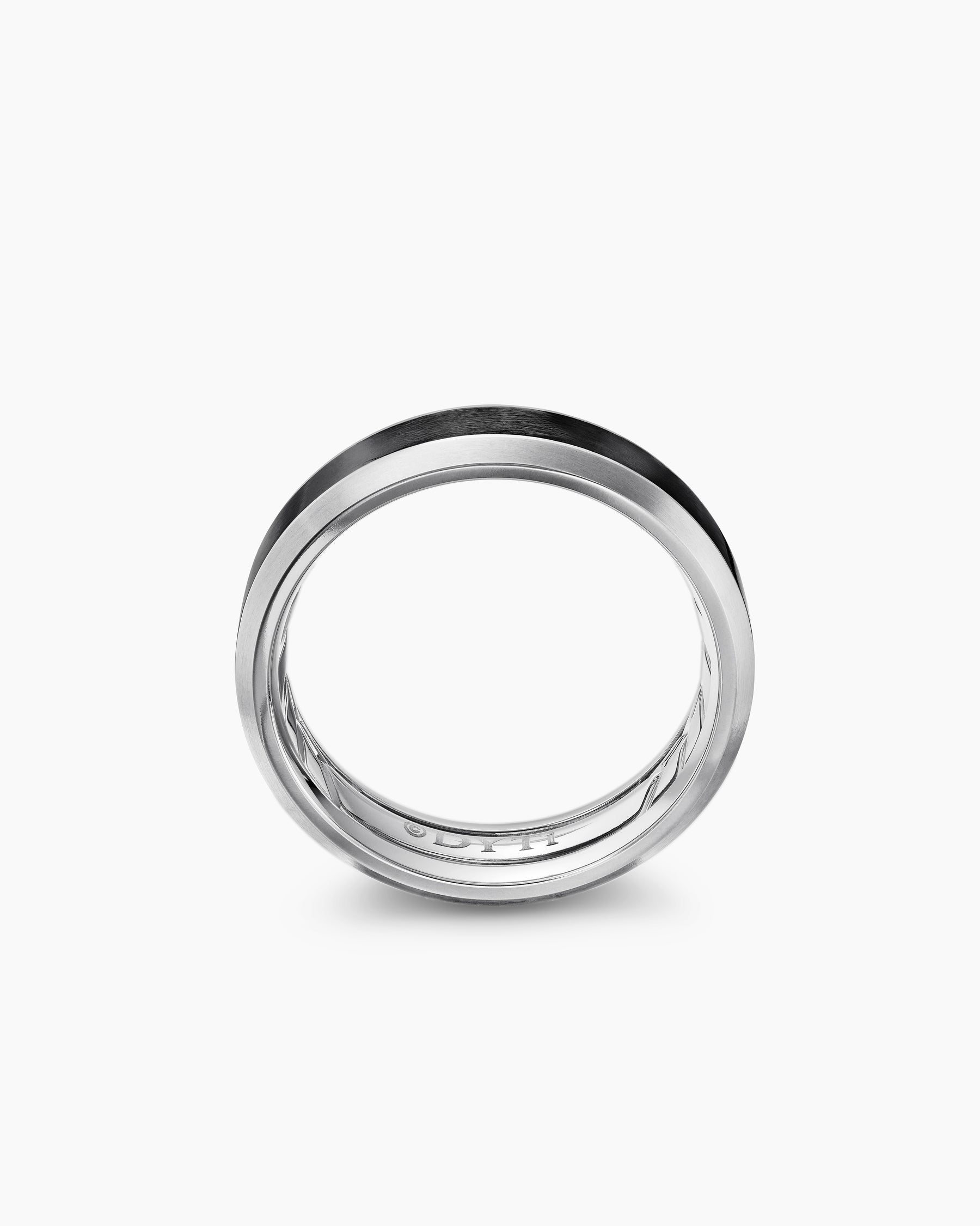 Beveled Band Ring in Grey Titanium with Black Titanium, 6mm - Image 5