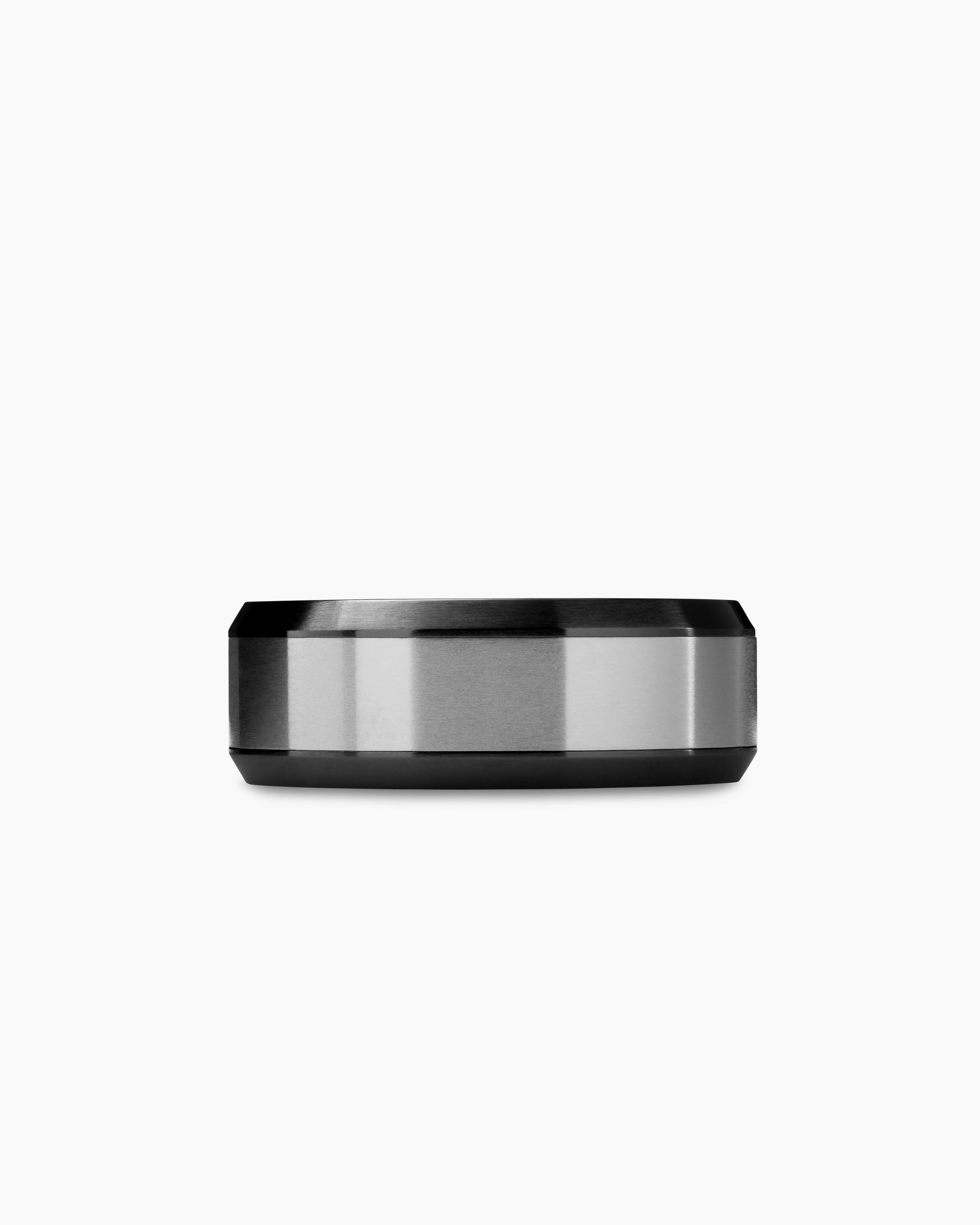Beveled Band Ring in Black Titanium with Grey Titanium, 8.5mm - Image 4
