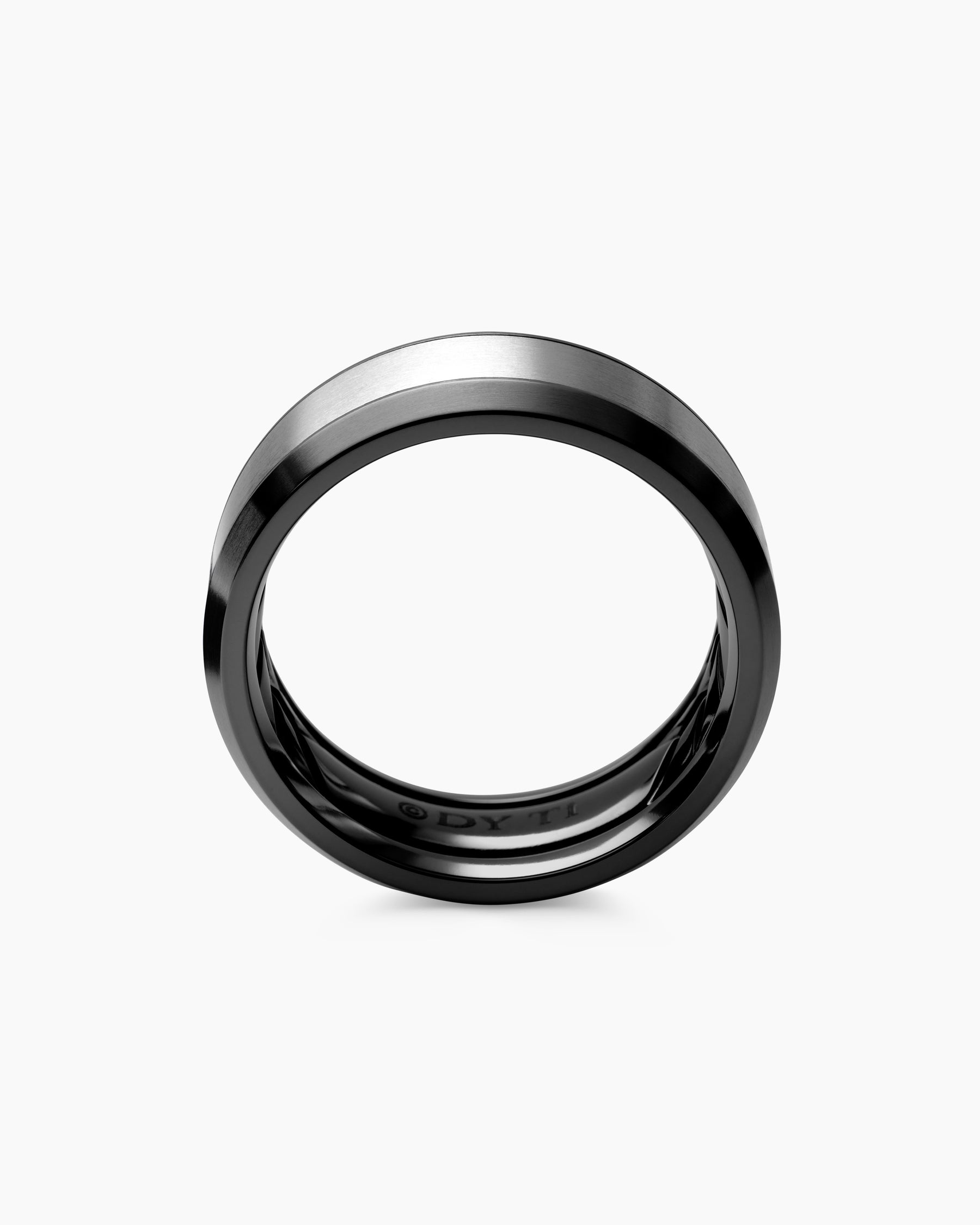 Beveled Band Ring in Black Titanium with Grey Titanium, 8.5mm - Image 5