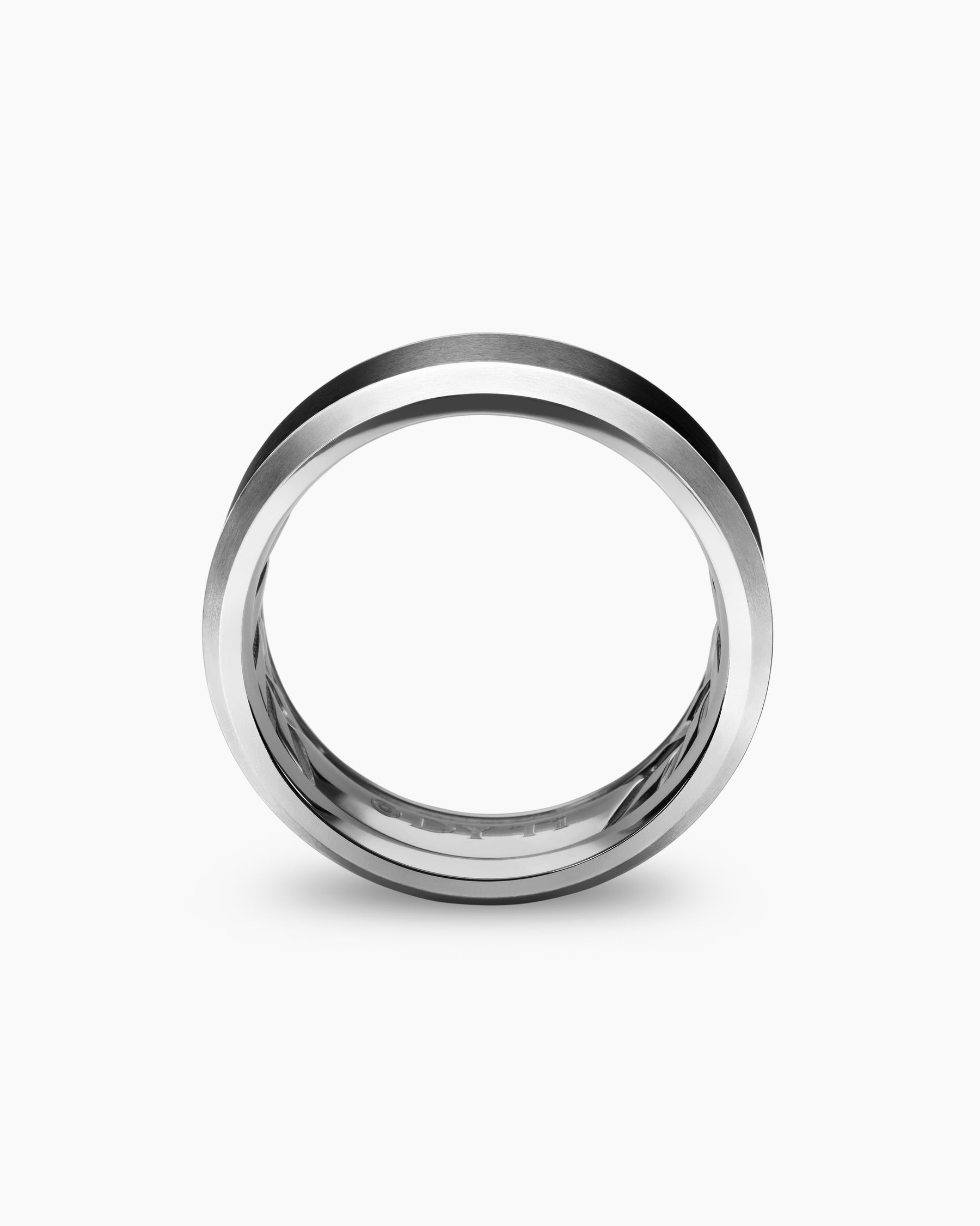 Beveled Band Ring in Grey Titanium with Black Titanium, 8.5mm - Image 5