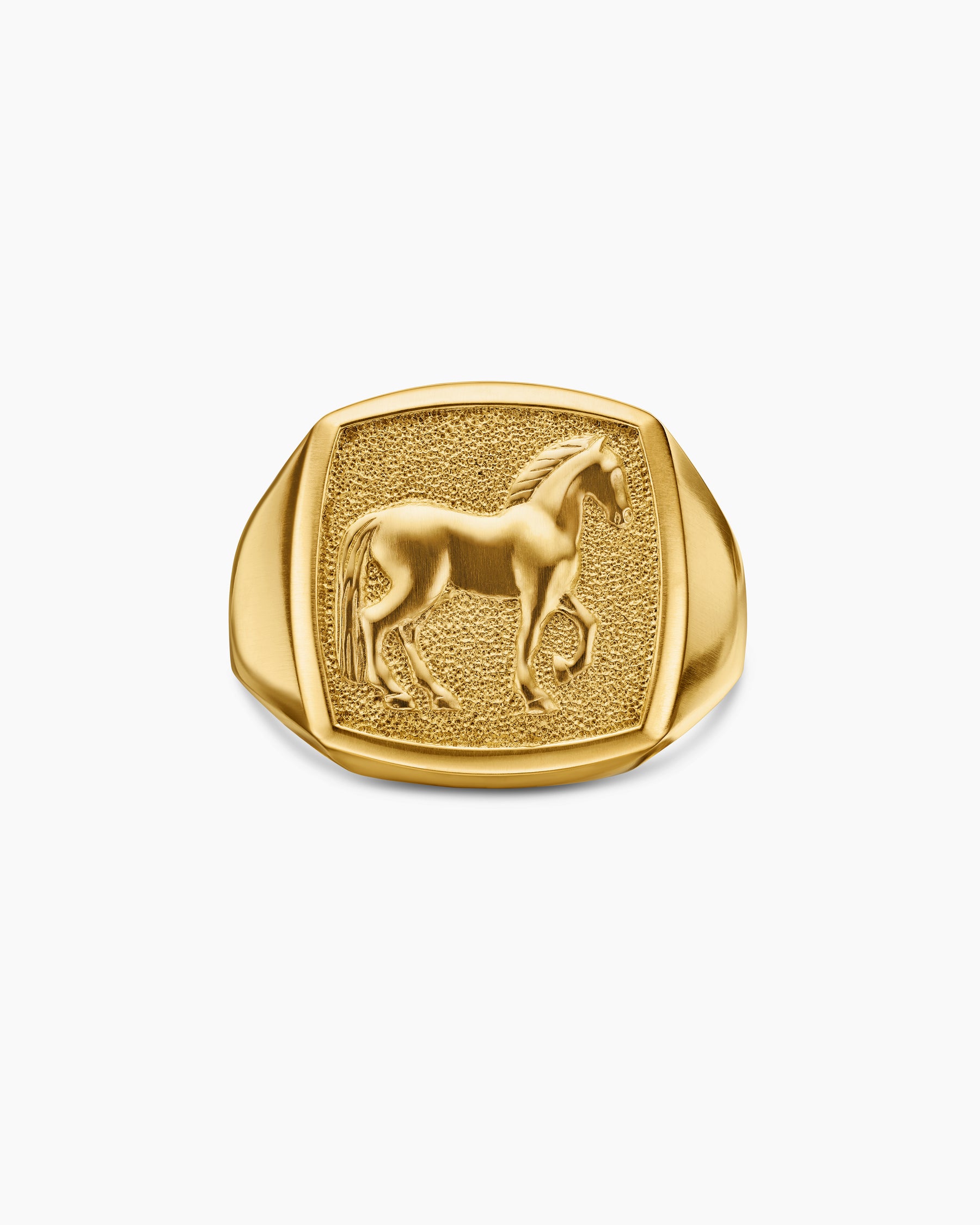 Petrvs Horse Signet Ring in 18K Yellow Gold, 18.3mm - Image 4