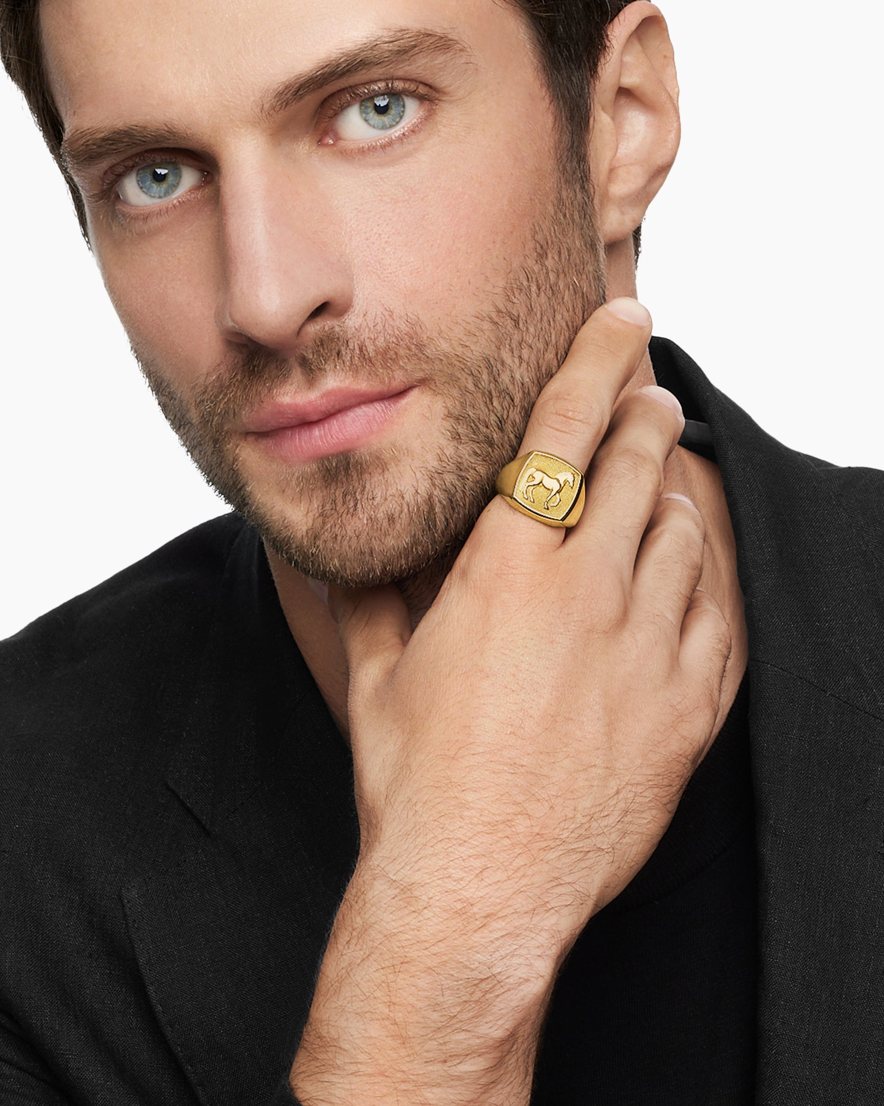 Petrvs Horse Signet Ring in 18K Yellow Gold, 18.3mm - Image 7