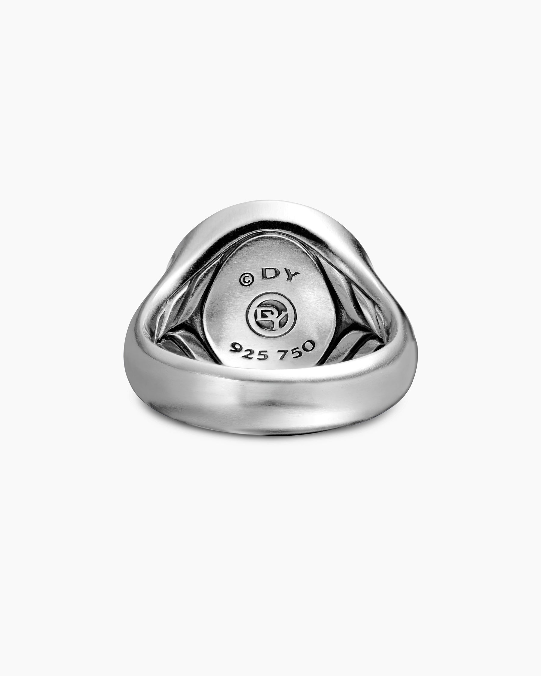 Maritime Compass Signet Ring in Sterling Silver with 18K Yellow Gold and Center Diamond, 19.4mm - Image 6