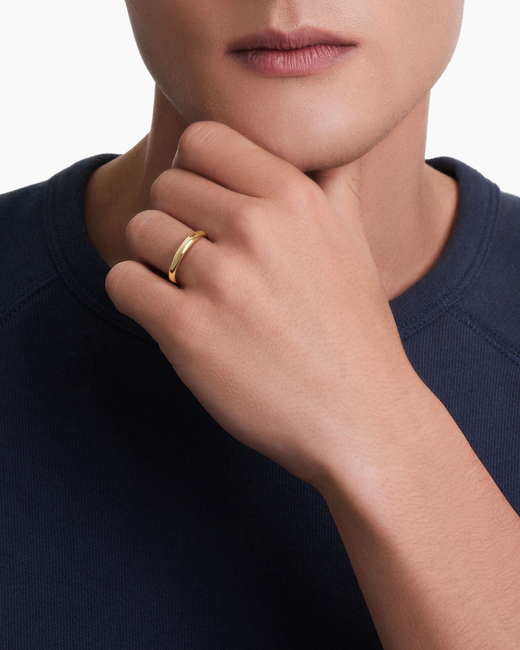 Alternative view of DY Classic Band Ring in 18K Yellow Gold, 3.5mm