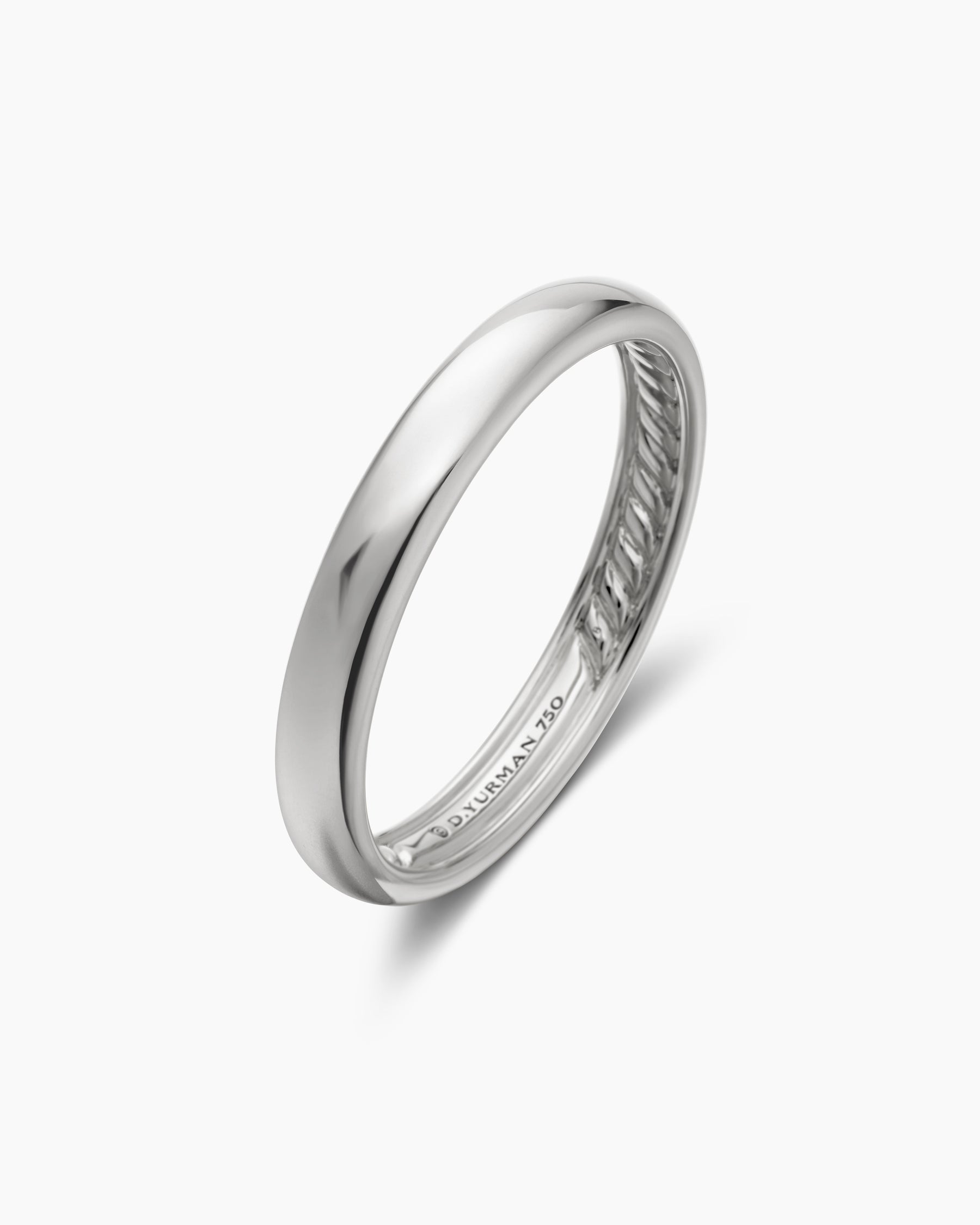 DY Classic Band Ring in 18K White Gold, 3.5mm - Image 3