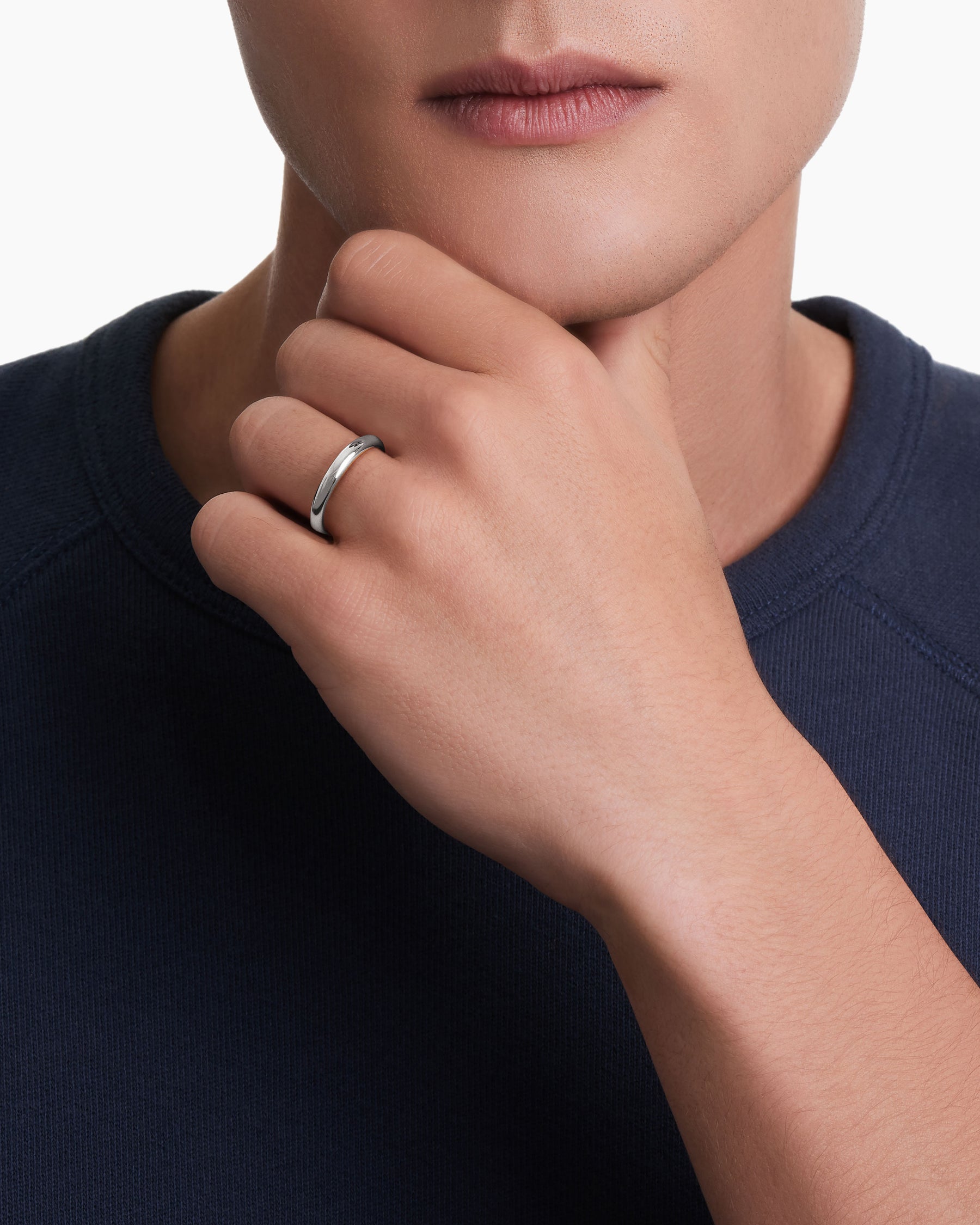 Alternative view of DY Classic Band Ring in Platinum, 3.5mm