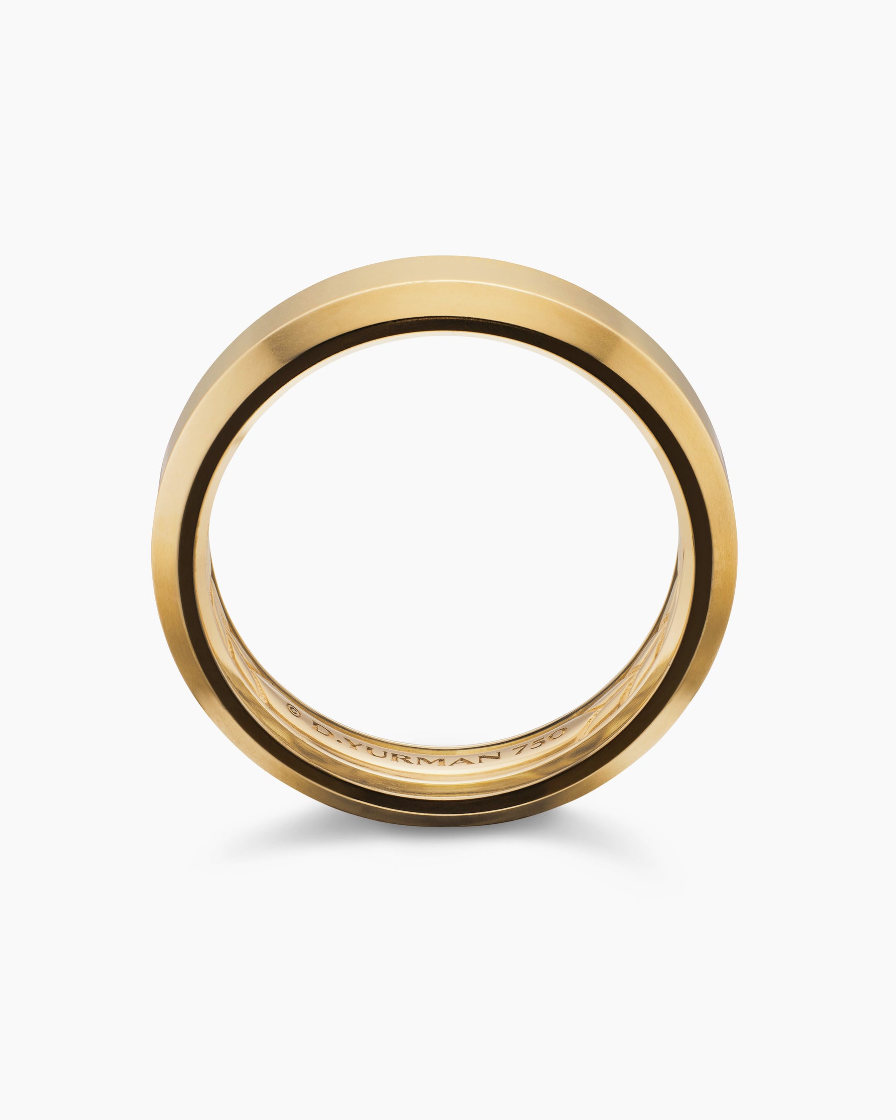Beveled Band Ring in 18K Yellow Gold, 6mm - Image 5