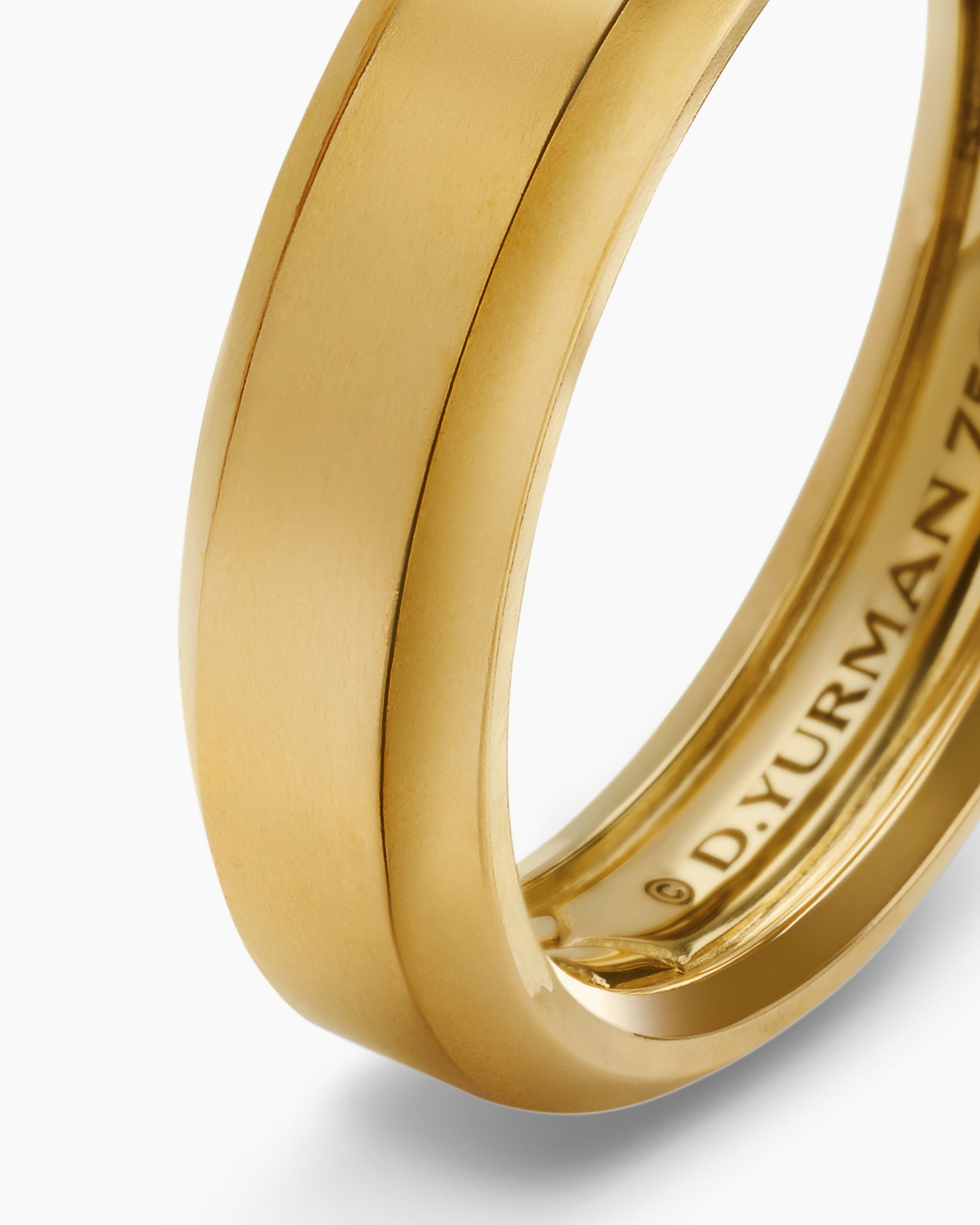 Beveled Band Ring in 18K Yellow Gold, 6mm - Image 6