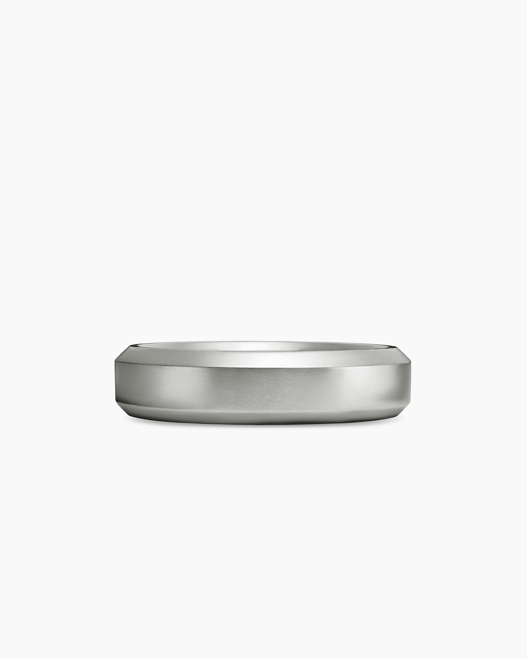 Beveled Band Ring in 18K White Gold, 6mm - Image 4