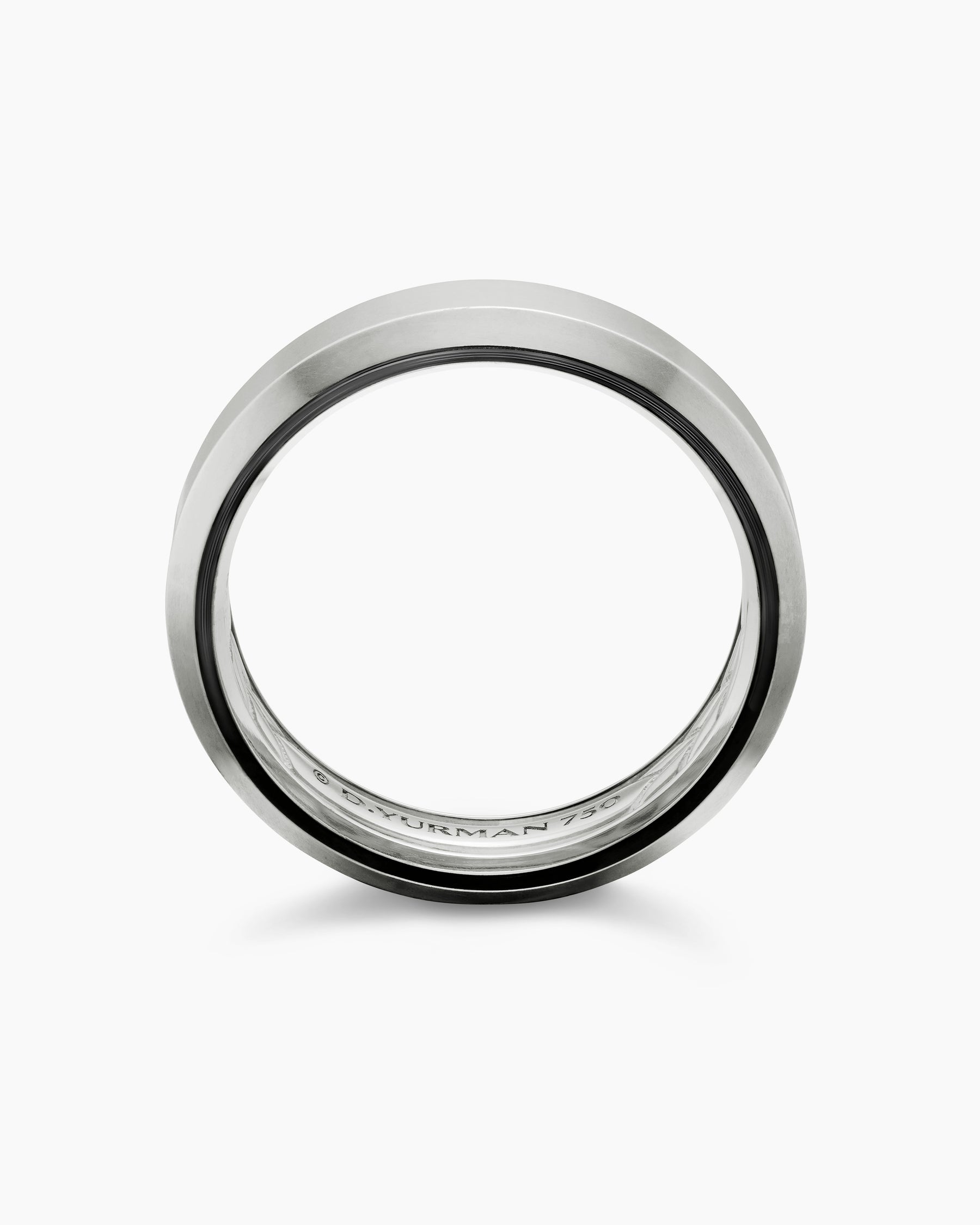 Beveled Band Ring in 18K White Gold, 6mm - Image 5