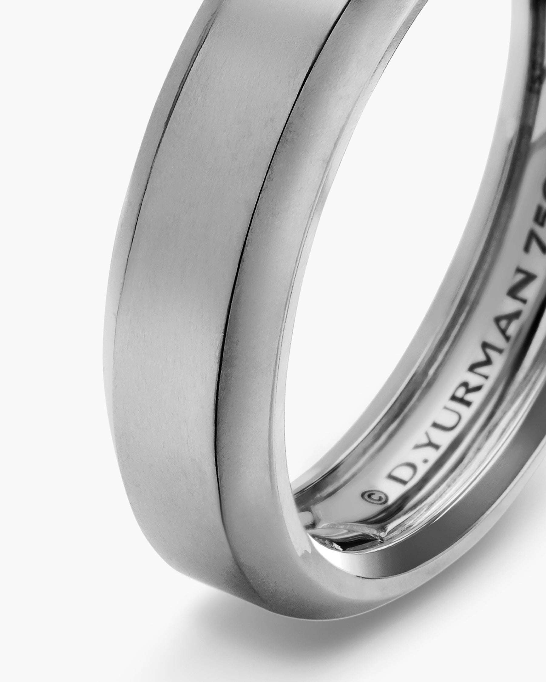 Beveled Band Ring in 18K White Gold, 6mm - Image 6