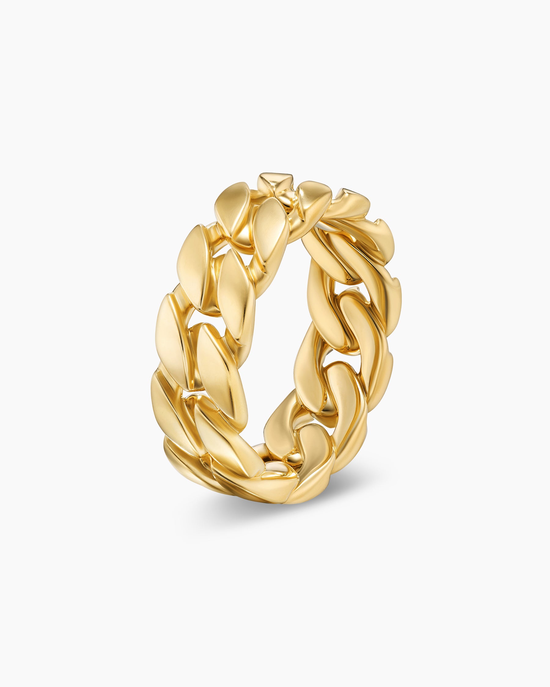 Curb Chain Band Ring in 18K Yellow Gold, 8mm - Image 3