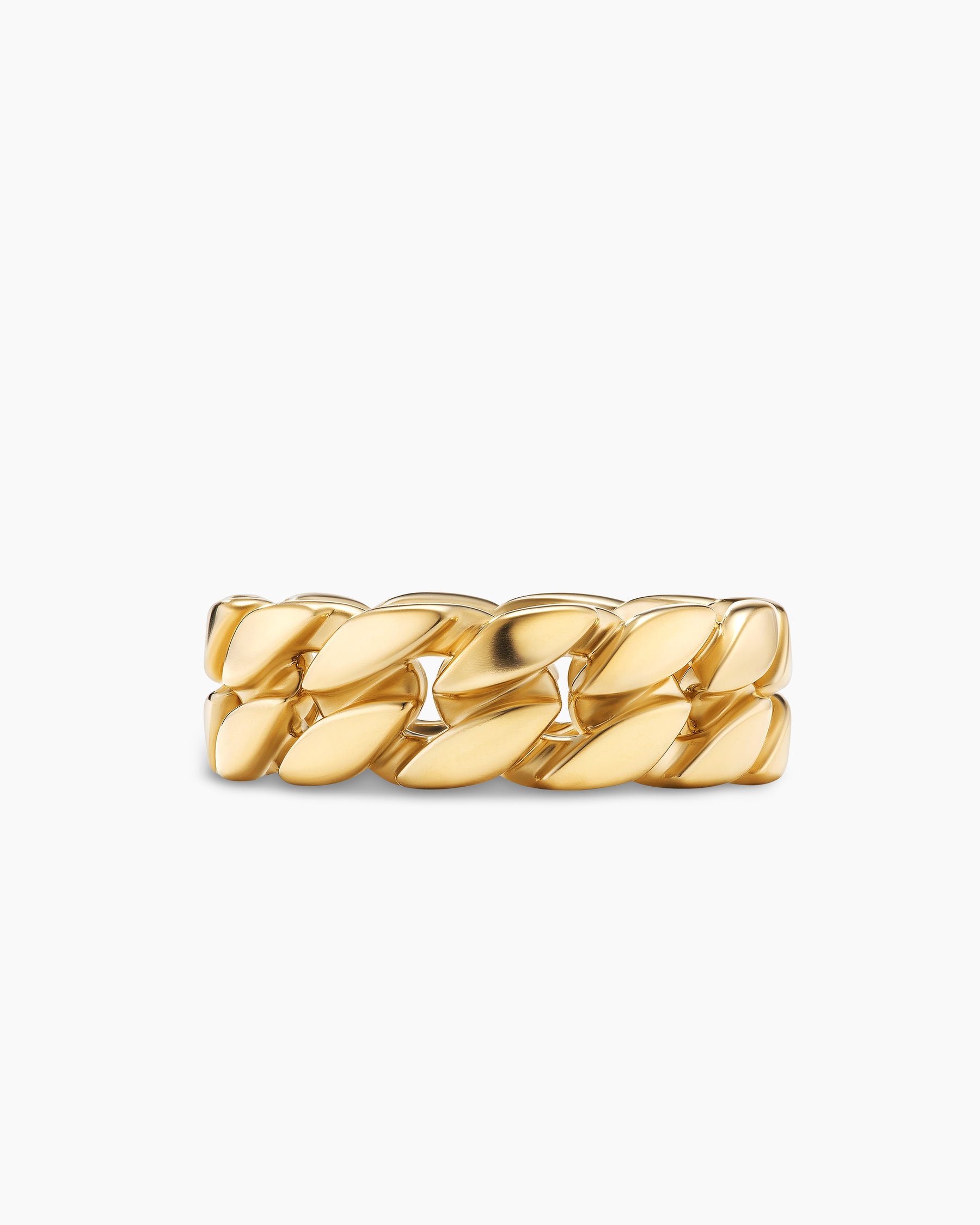 Curb Chain Band Ring in 18K Yellow Gold, 8mm - Image 4