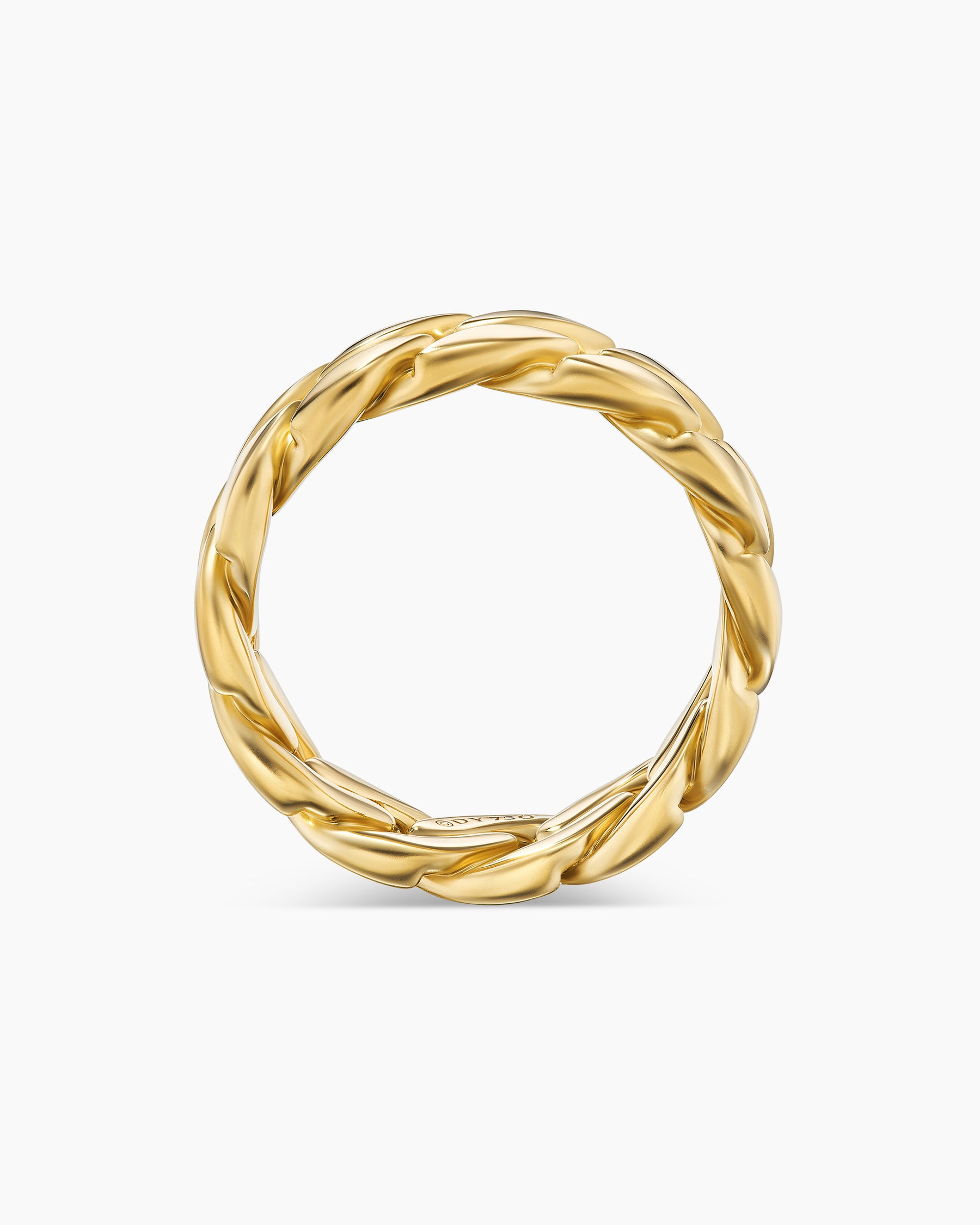 Curb Chain Band Ring in 18K Yellow Gold, 8mm - Image 5