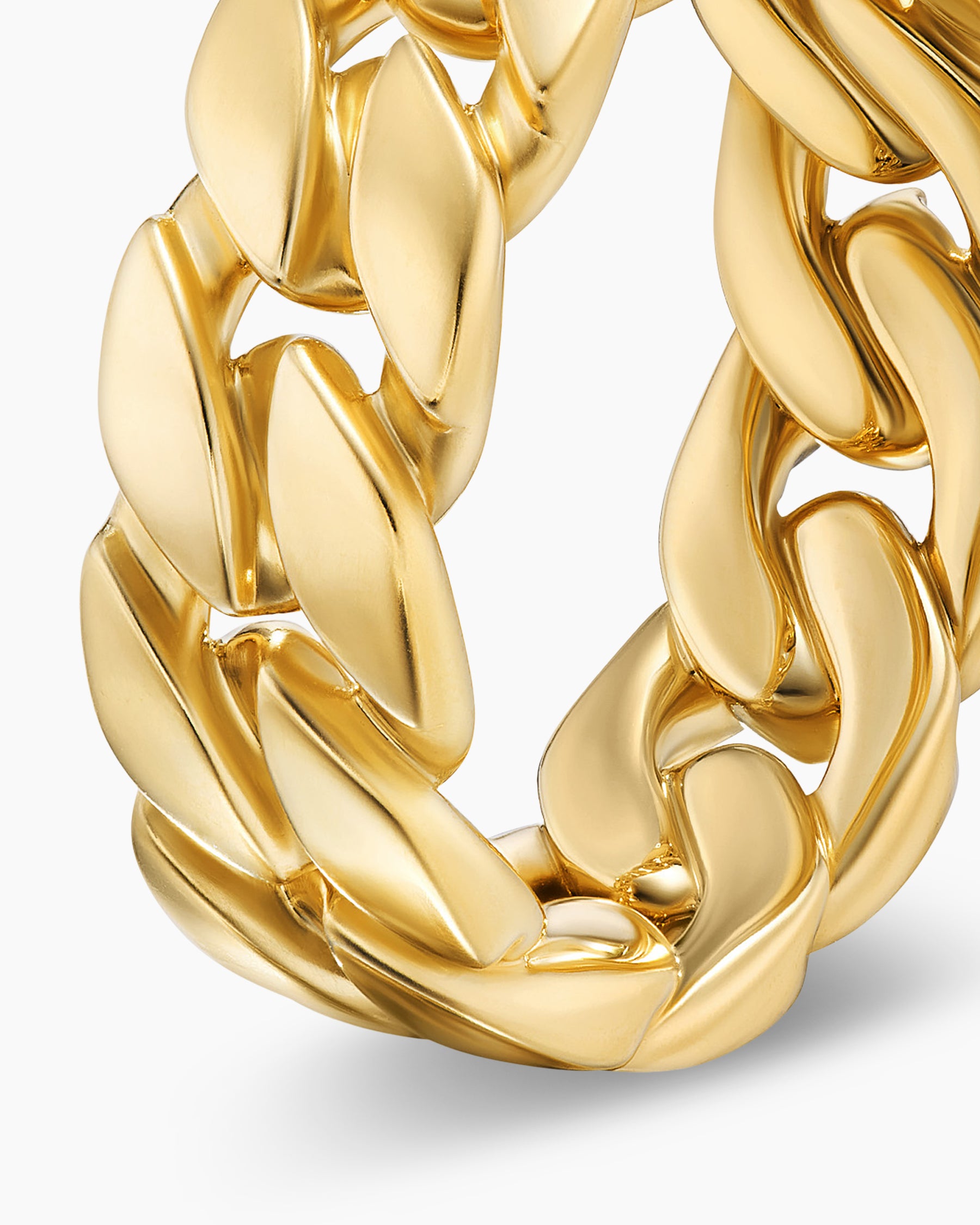 Curb Chain Band Ring in 18K Yellow Gold, 8mm - Image 6