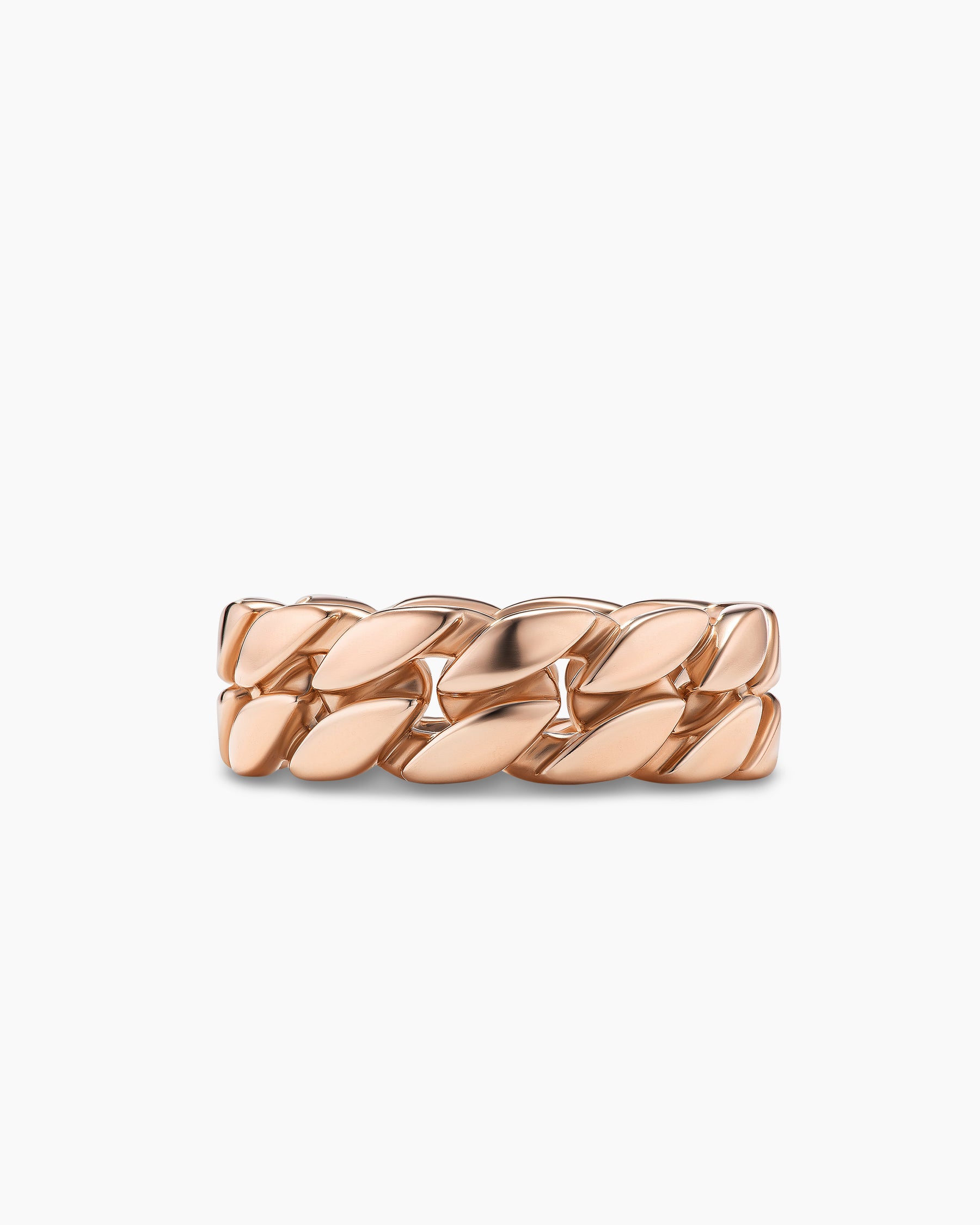 Curb Chain Band Ring in 18K Rose Gold, 8mm - Image 4