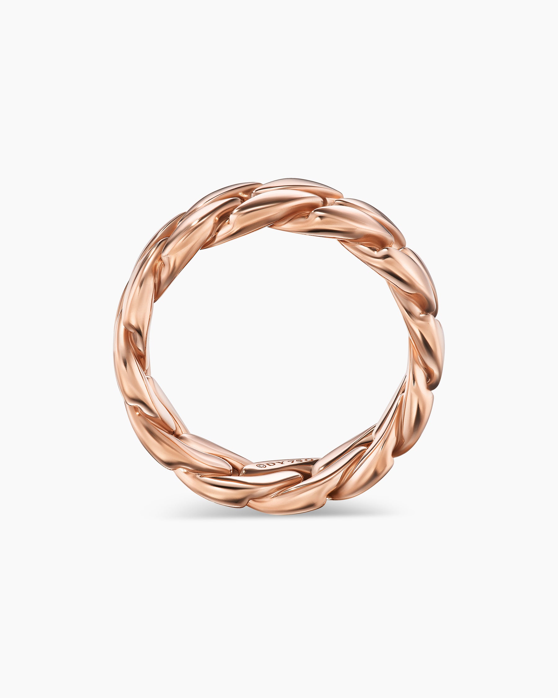 Curb Chain Band Ring in 18K Rose Gold, 8mm - Image 5