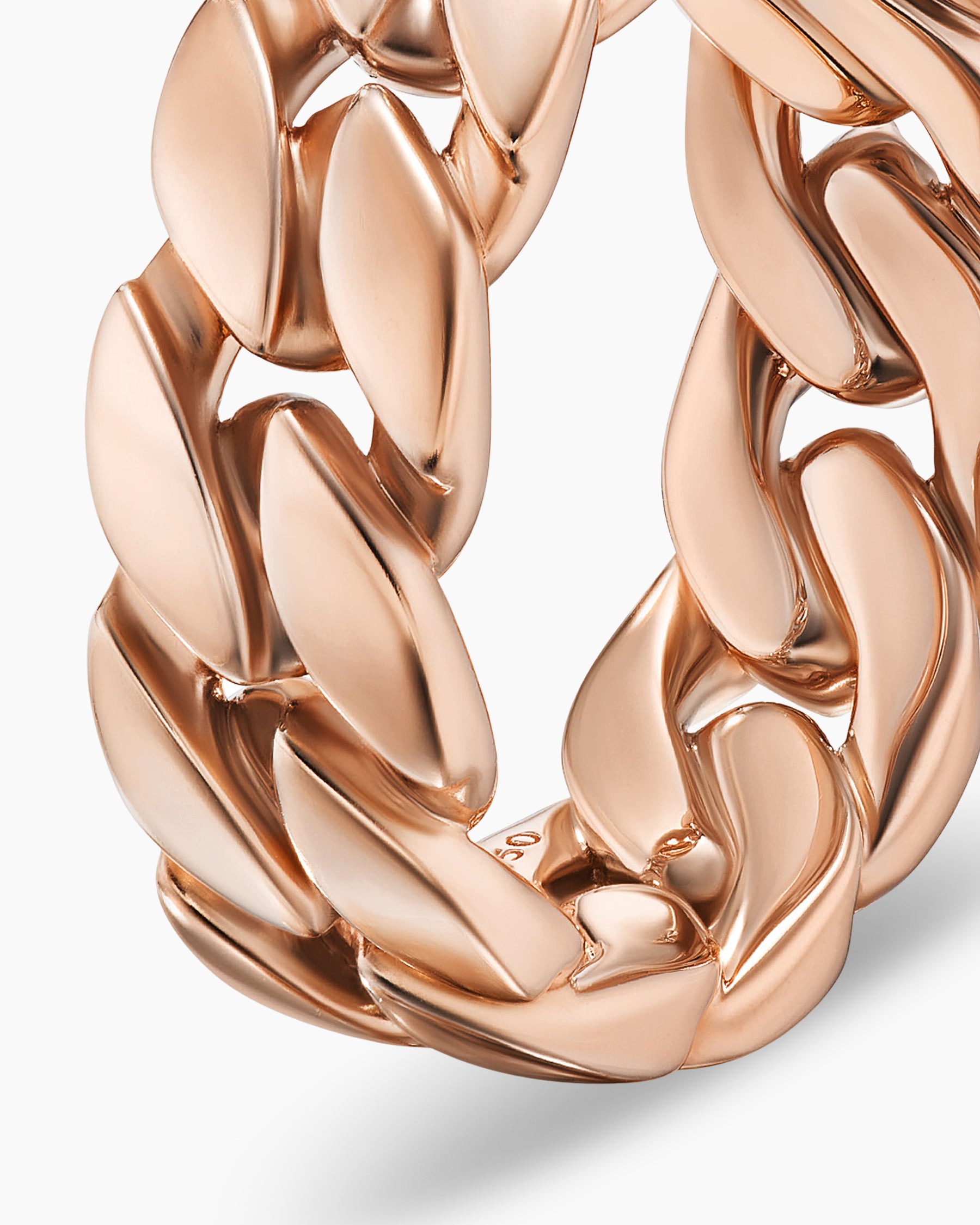 Curb Chain Band Ring in 18K Rose Gold, 8mm - Image 6