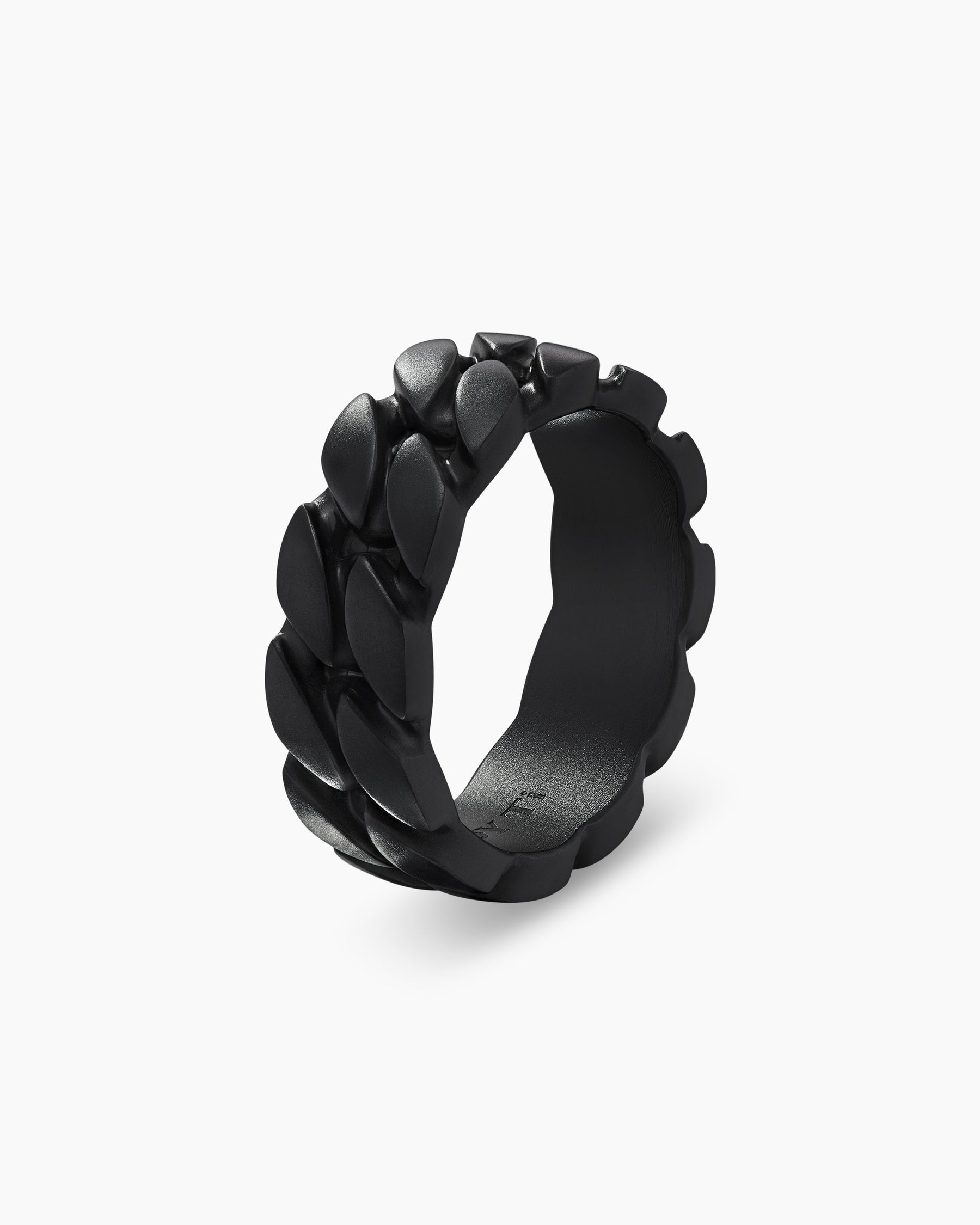 Curb Chain Band Ring in Black Titanium, 8mm - Image 3