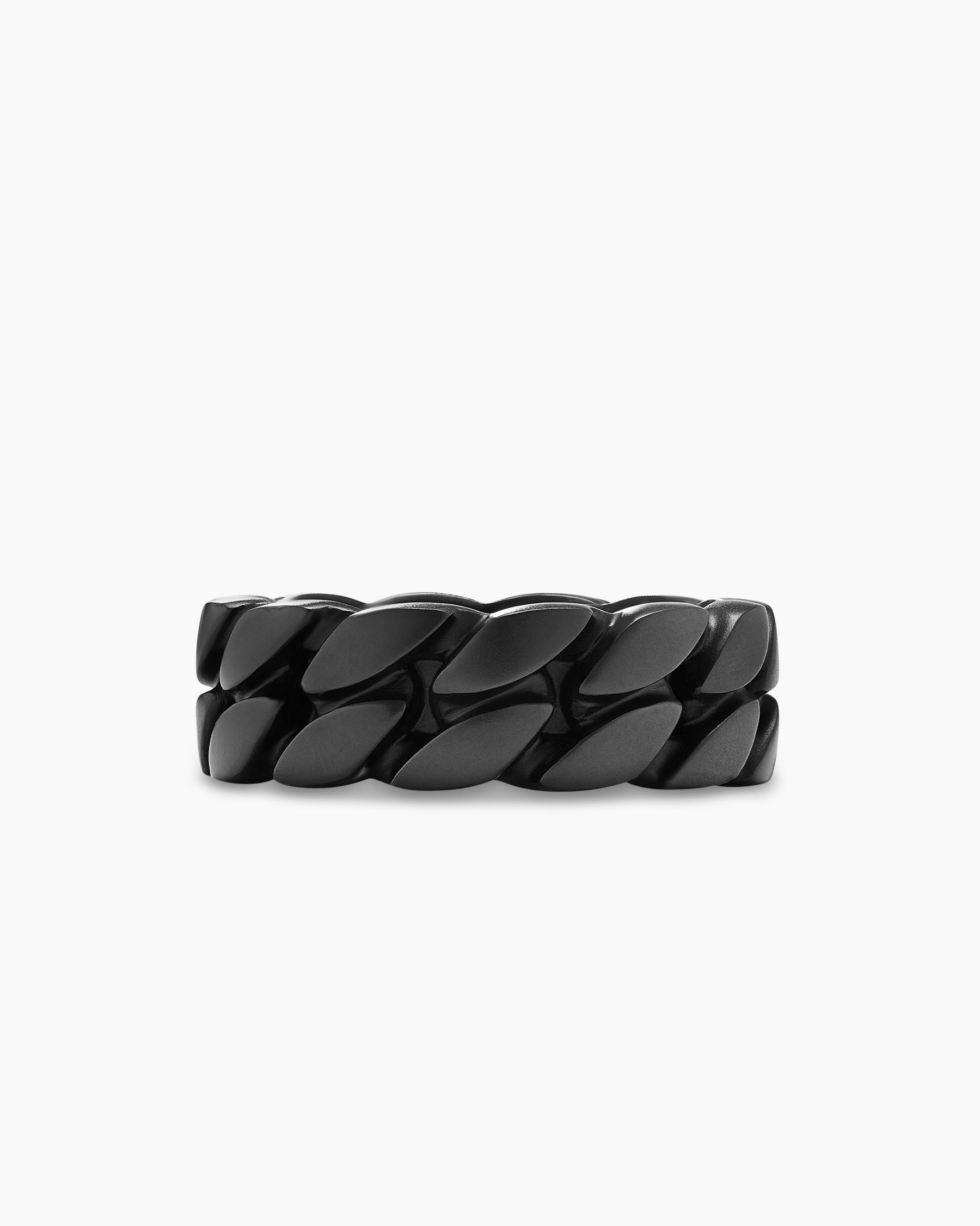 Curb Chain Band Ring in Black Titanium, 8mm - Image 4