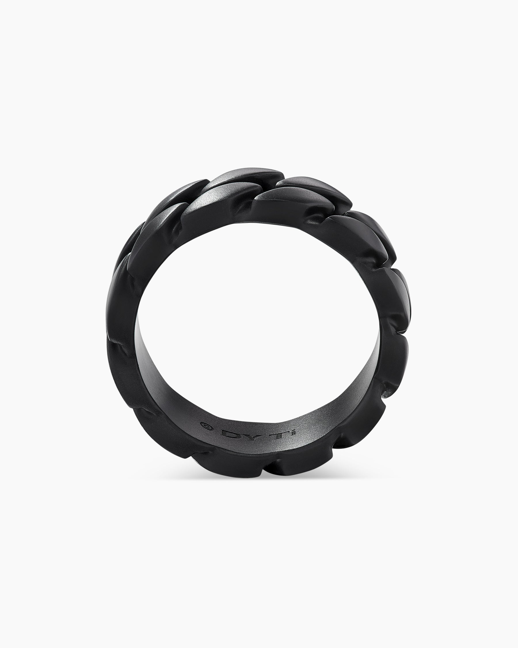 Curb Chain Band Ring in Black Titanium, 8mm - Image 5