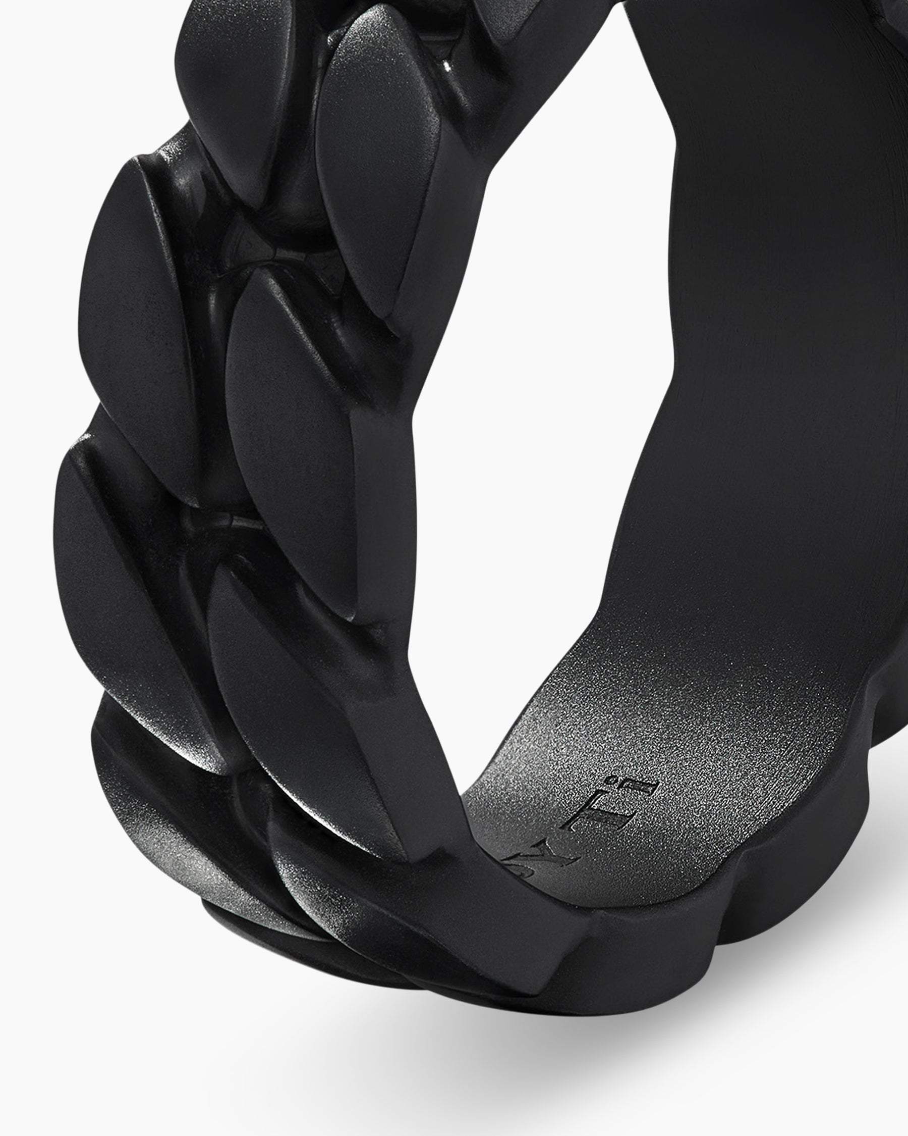 Curb Chain Band Ring in Black Titanium, 8mm - Image 6