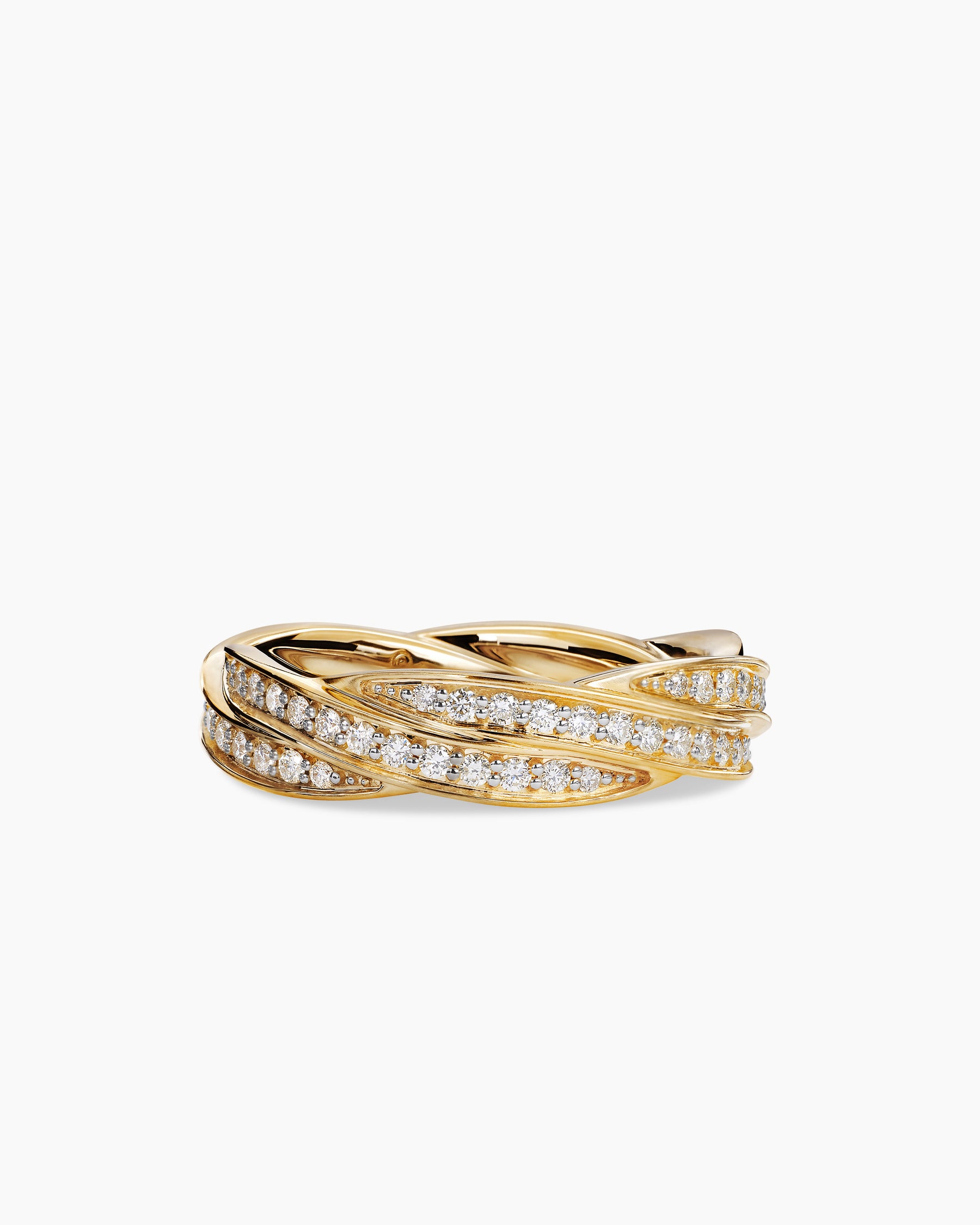 DY Helios Band Ring in 18K Yellow Gold with Diamonds, 6mm