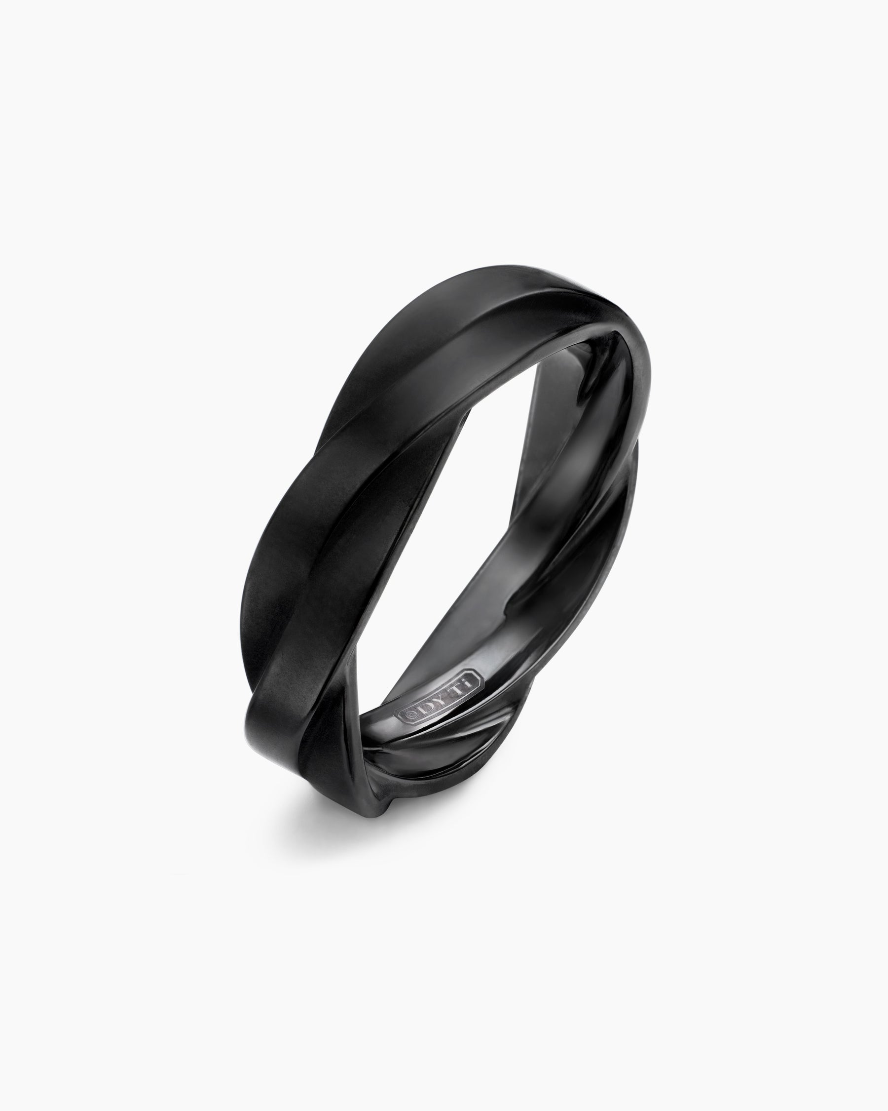 DY Helios Band Ring in Black Titanium, 6mm - Image 3