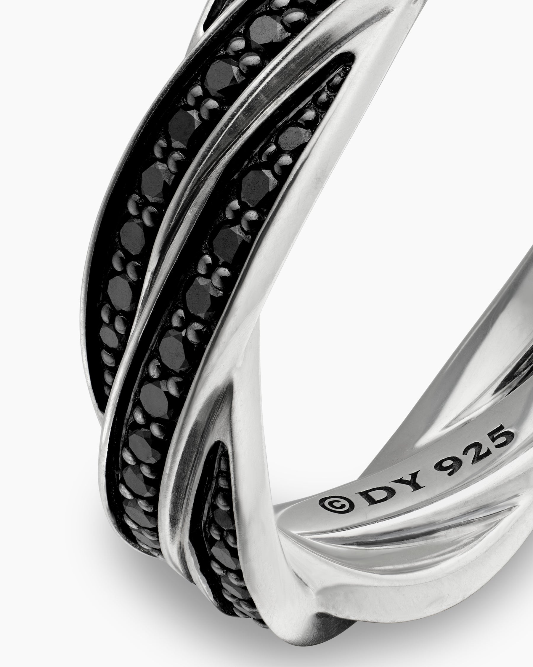 DY Helios Band Ring in Sterling Silver with Black Diamonds, 6mm - Image 6