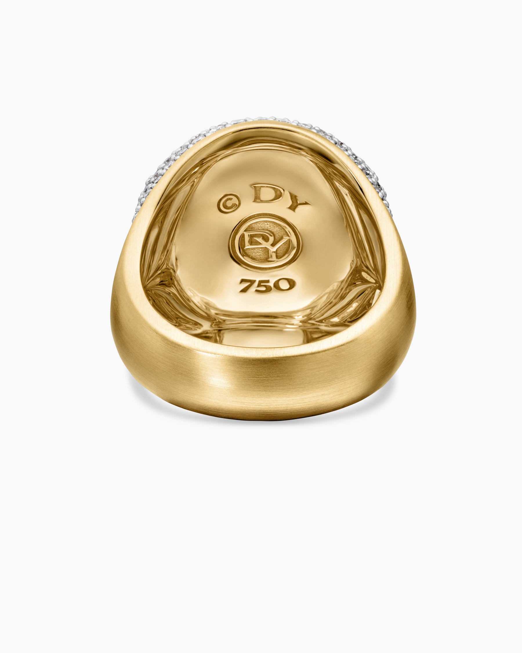 Memento Mori Skull Ring in 18K Yellow Gold with Diamonds and Emeralds, 26mm - Image 6