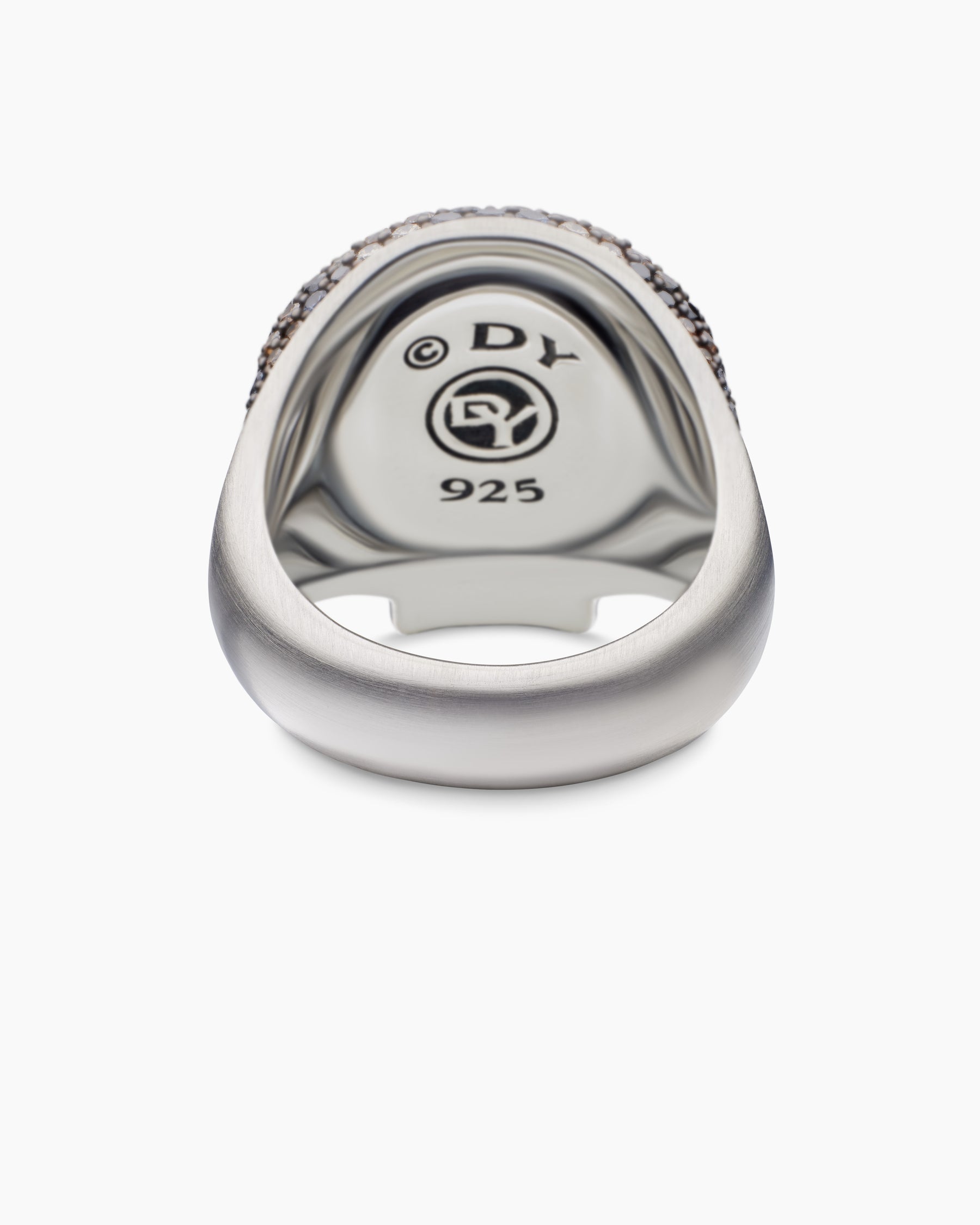 Memento Mori Skull Ring in Sterling Silver with Black Diamonds and Cognac Diamonds, 26mm - Image 6