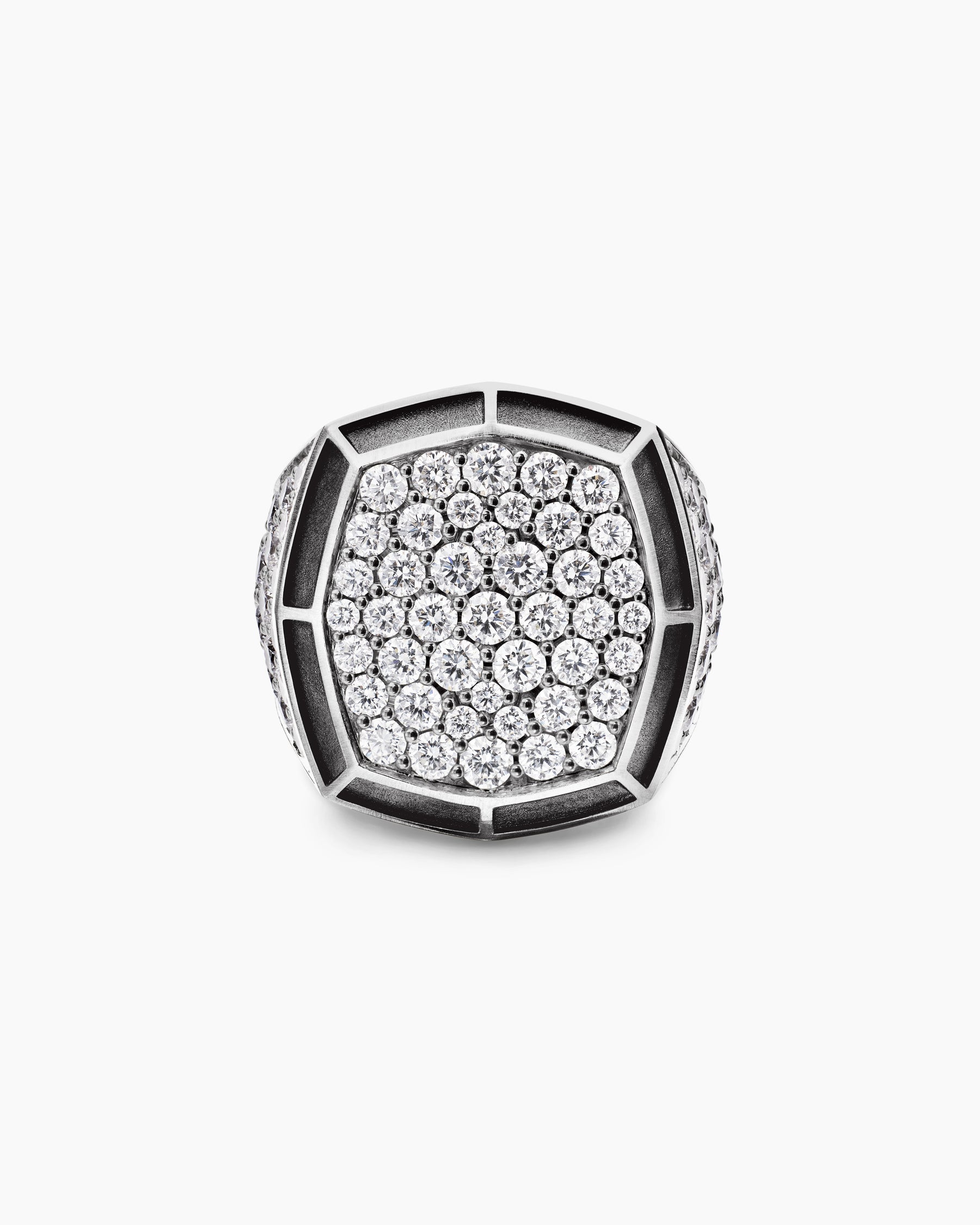 Streamline Bold Signet Ring in Sterling Silver with Diamonds, 23.4mm - Image 4