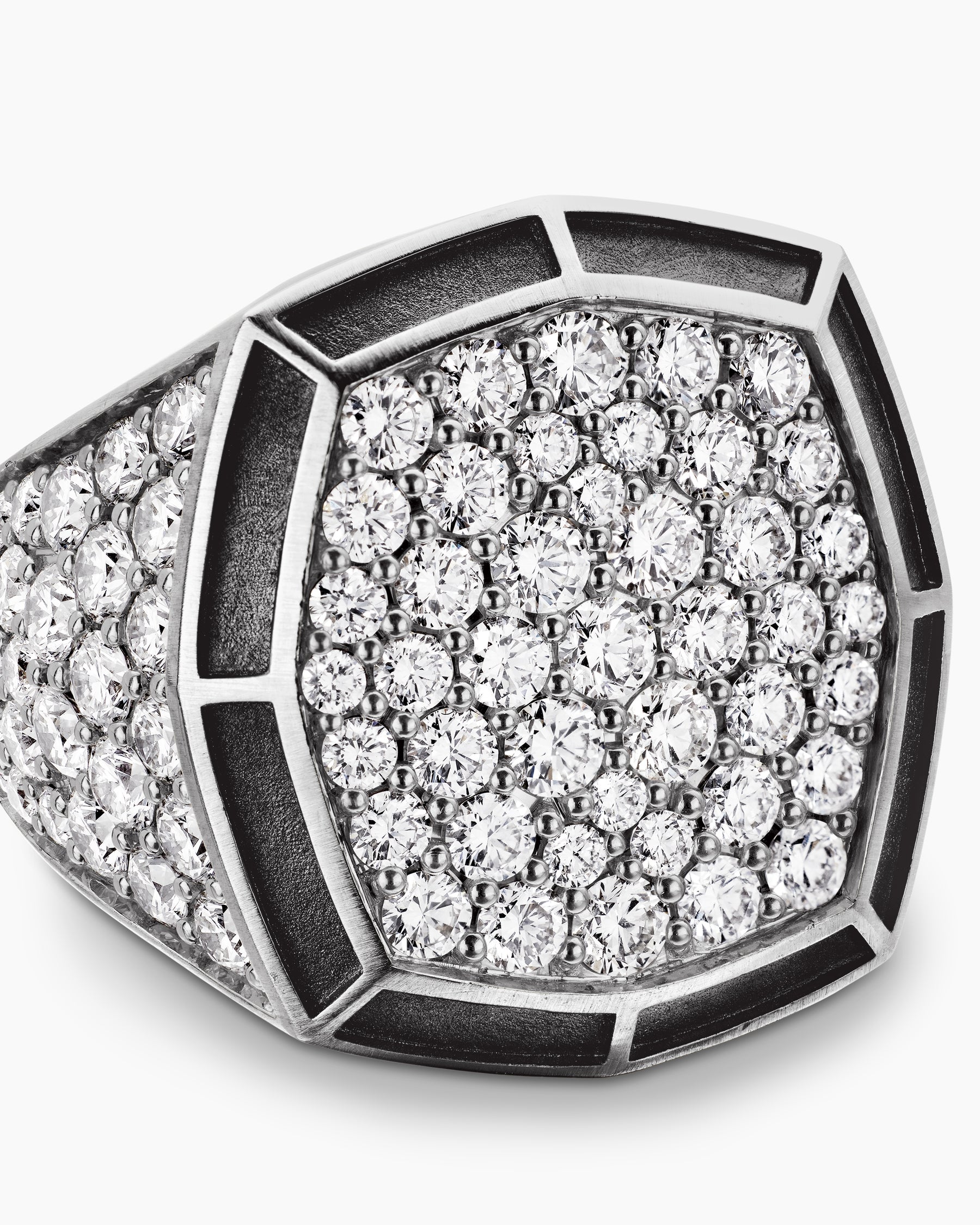 Streamline Bold Signet Ring in Sterling Silver with Diamonds, 23.4mm - Image 5