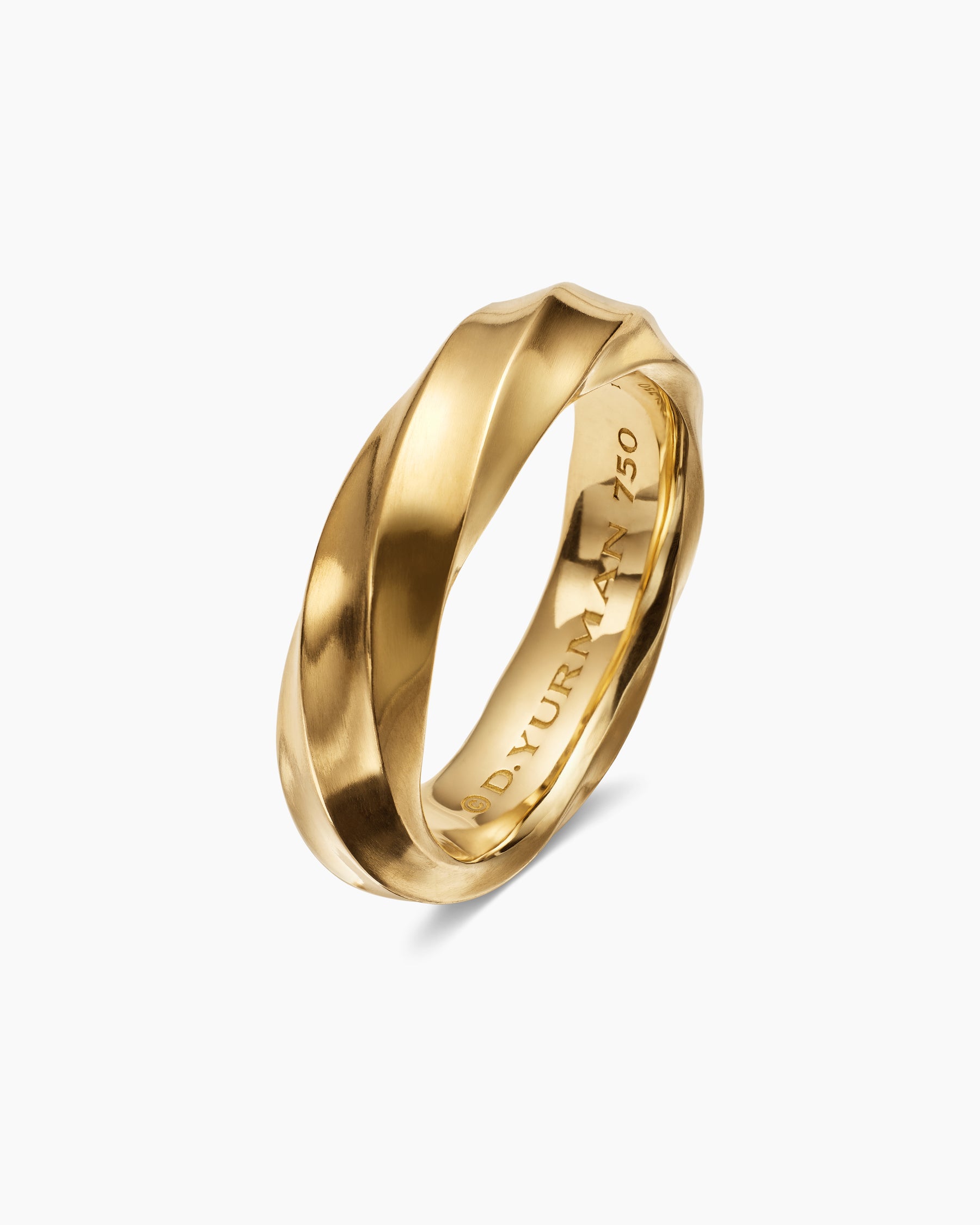 Cable Edge Band Ring in 18K Yellow Gold, 6mm - Image 3