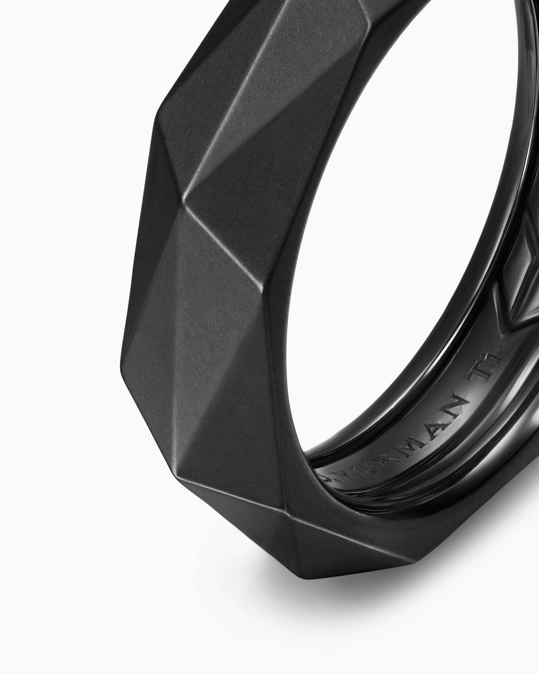 Faceted Band Ring in Black Titanium, 6.2mm - Image 5
