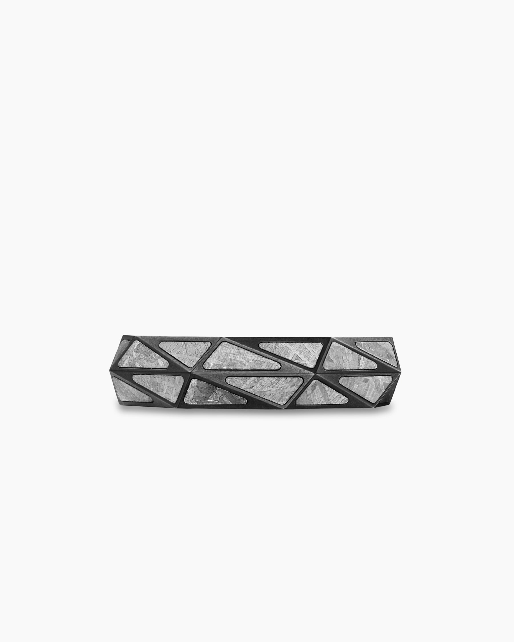 Faceted Band Ring in Black Titanium with Meteorite, 6.2mm - Image 4