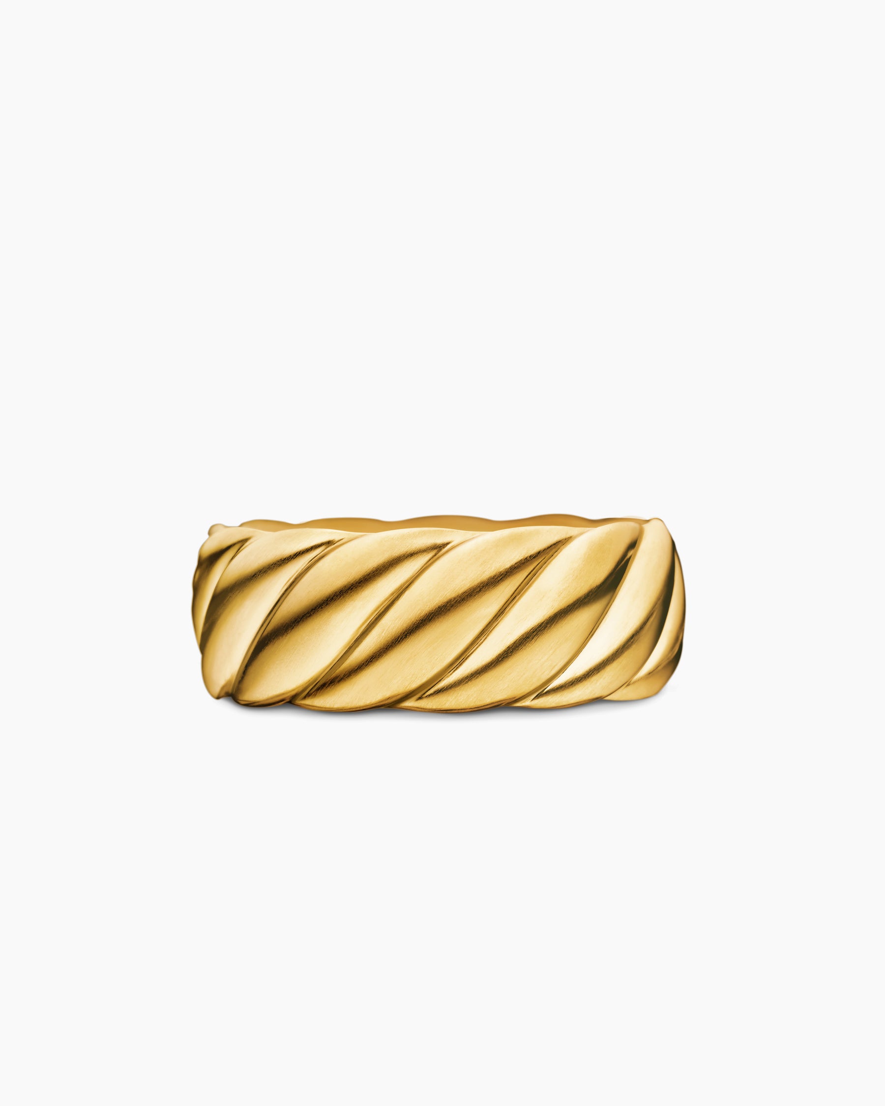 Sculpted Cable Contour Band Ring in 18K Yellow Gold, 9mm - Image 4