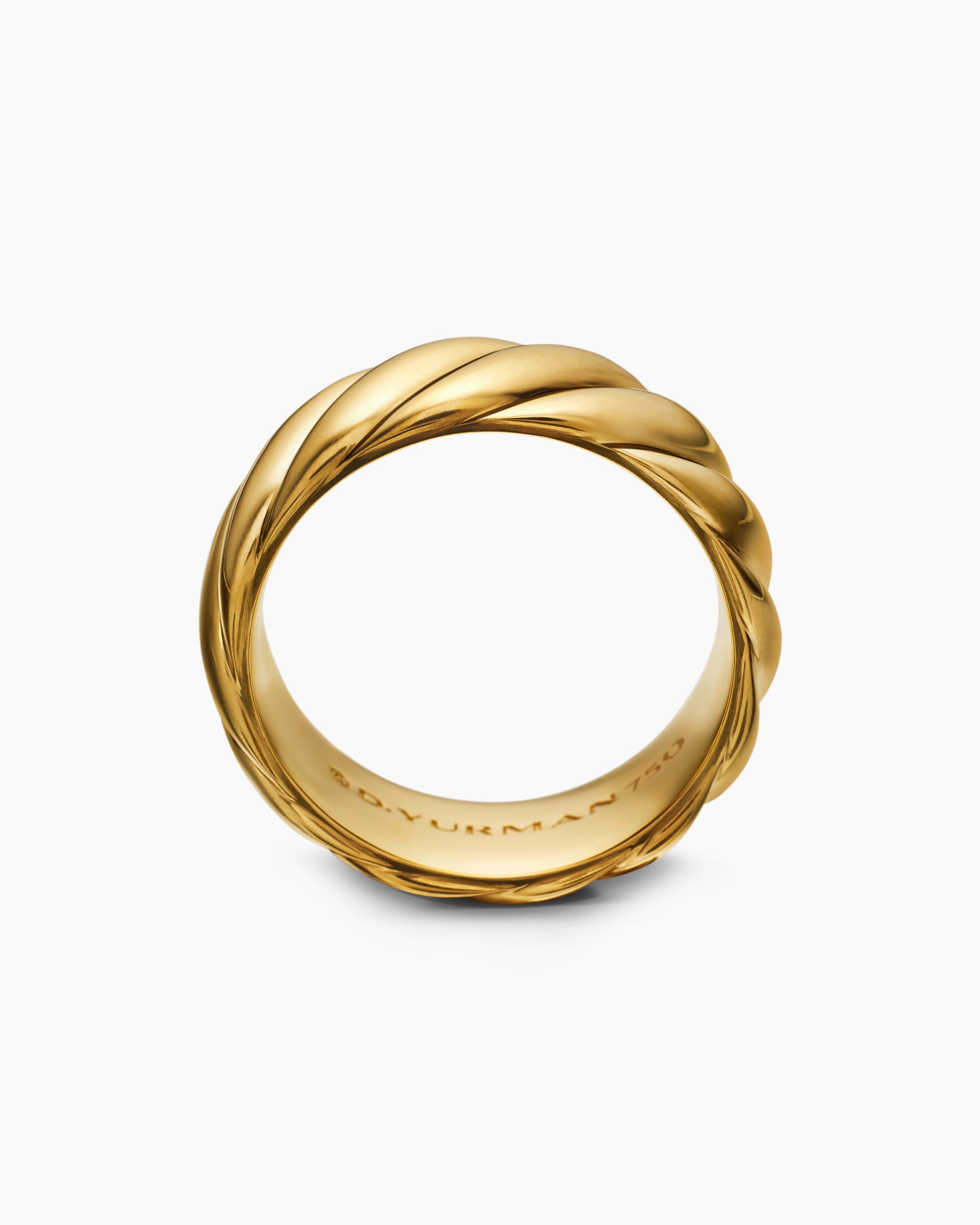 Sculpted Cable Contour Band Ring in 18K Yellow Gold, 9mm - Image 5