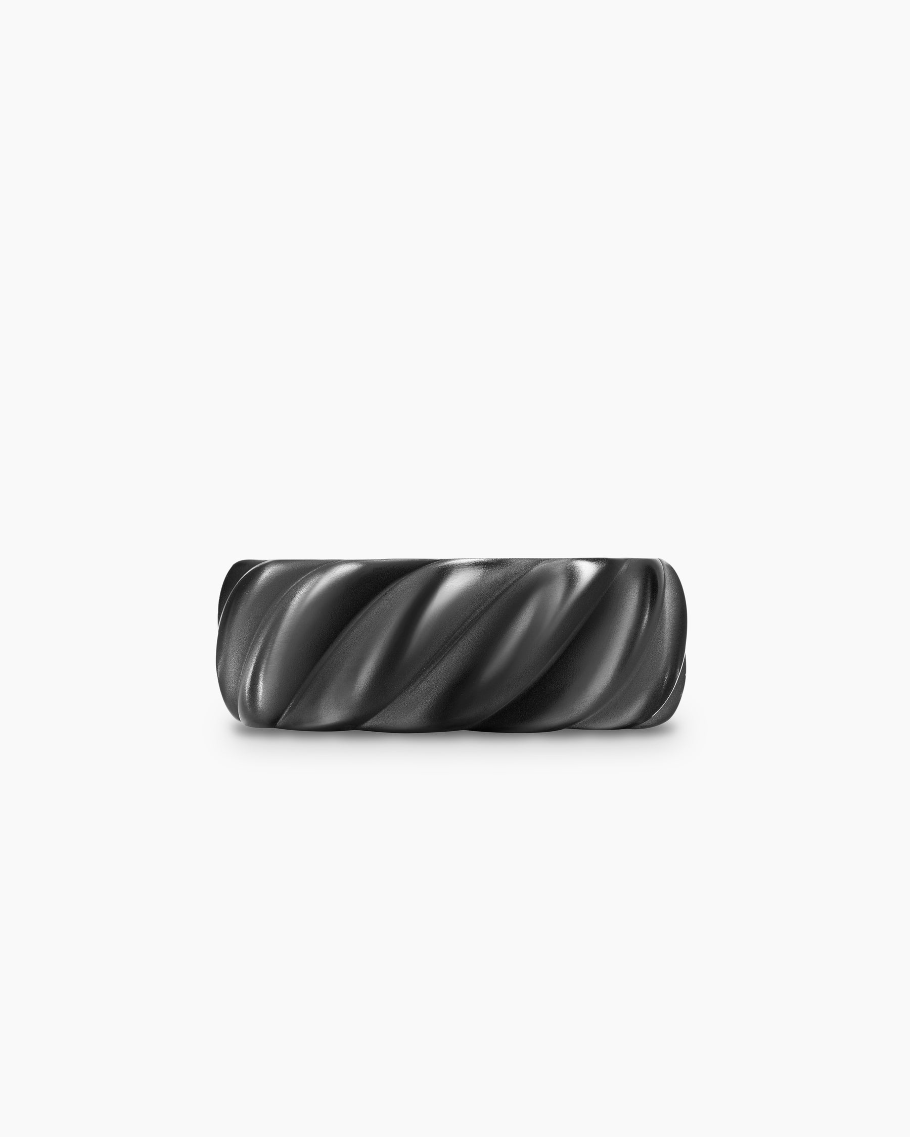 Sculpted Cable Band Ring in Black Titanium, 9mm - Image 4