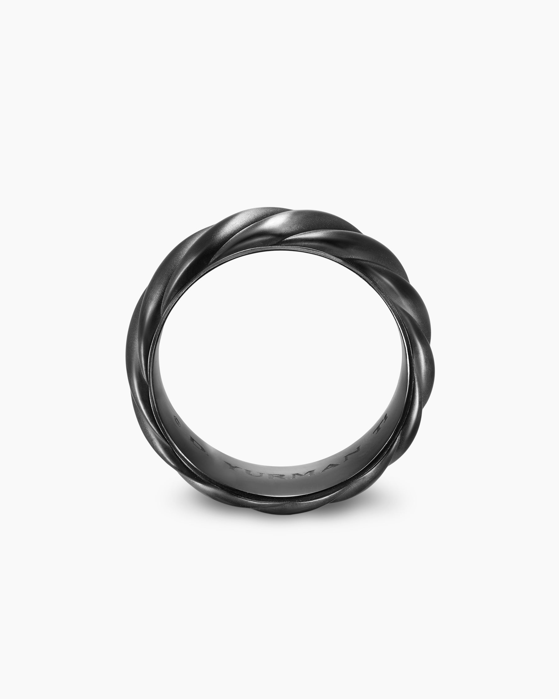 Sculpted Cable Band Ring in Black Titanium, 9mm - Image 5