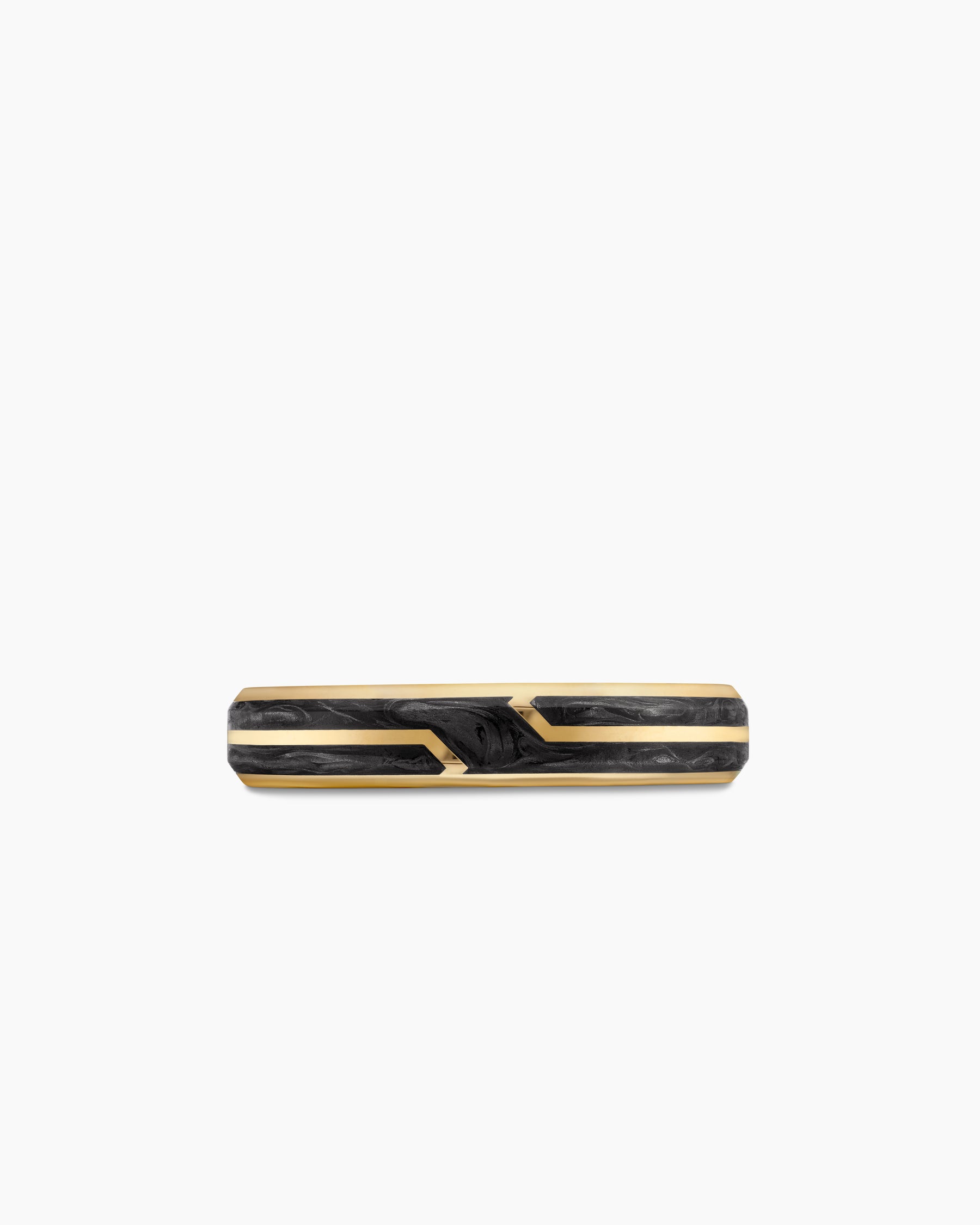 Forged Carbon Band Ring in 18K Yellow Gold, 4mm - Image 4